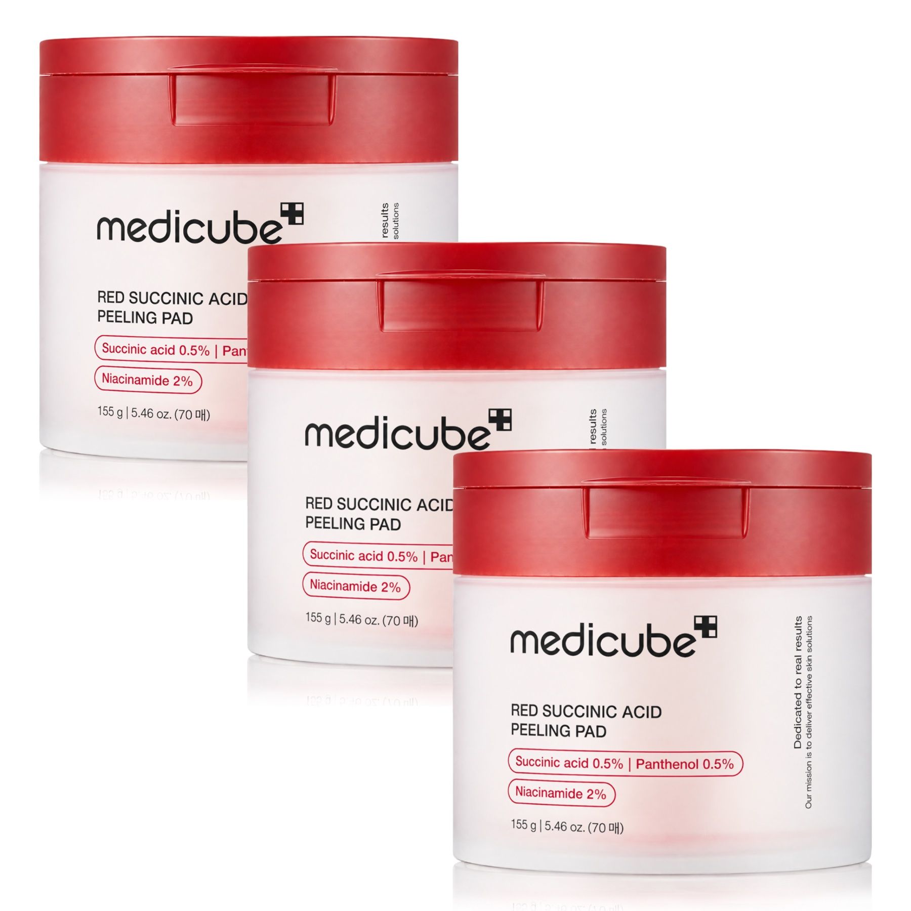 Medicube BHA, AHA Dischetti detergenti per il viso con acido succinico, niacinamide e pantenolo