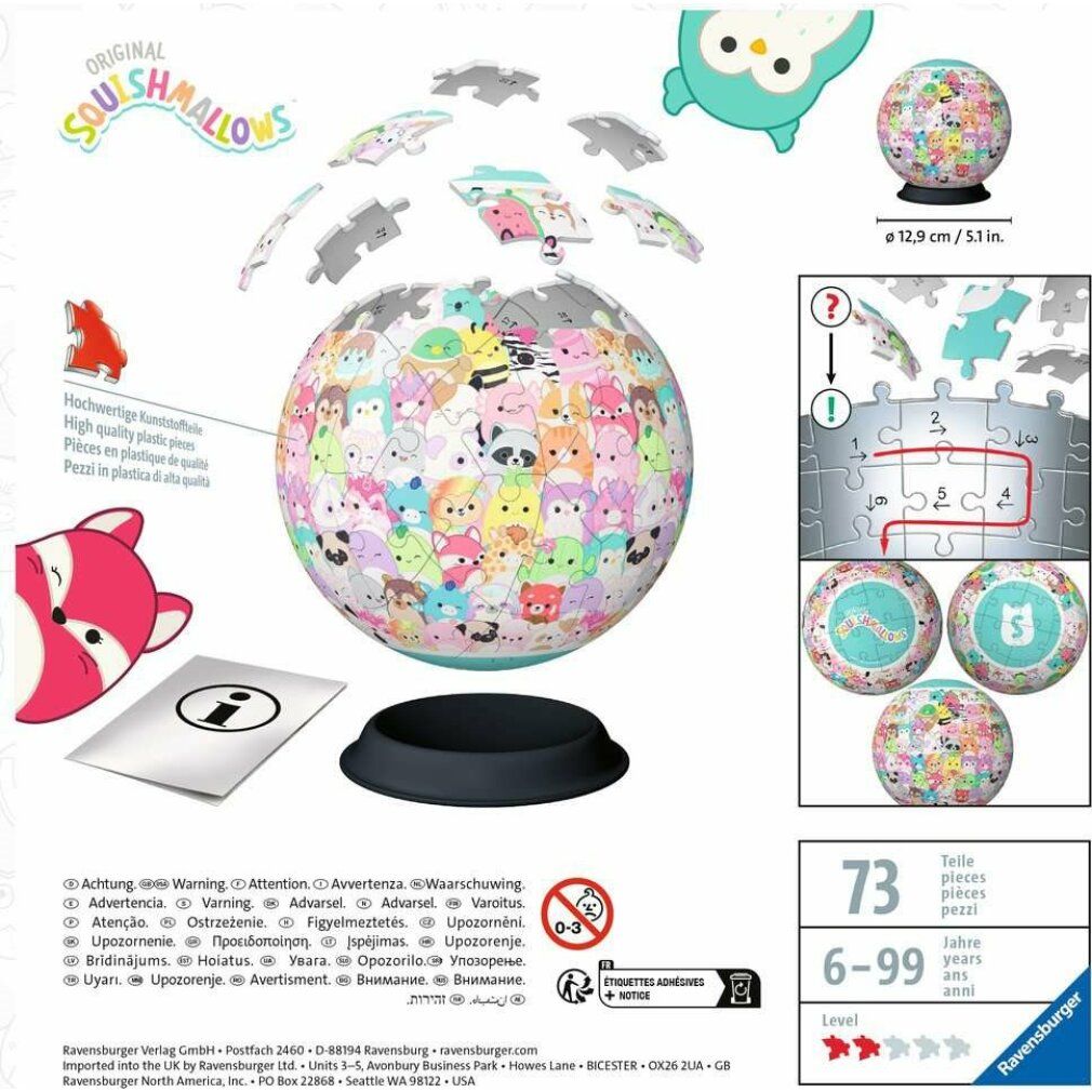 Ravensburger - Puzzle Squishmallows 3D Ball 72p