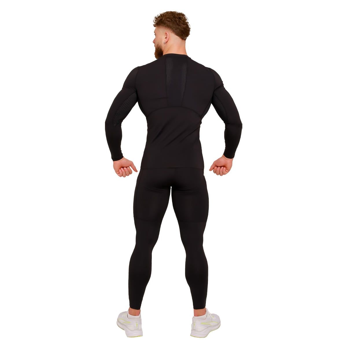 GymBeam Leggings Herren Slim mit Taschen Black High Kompression