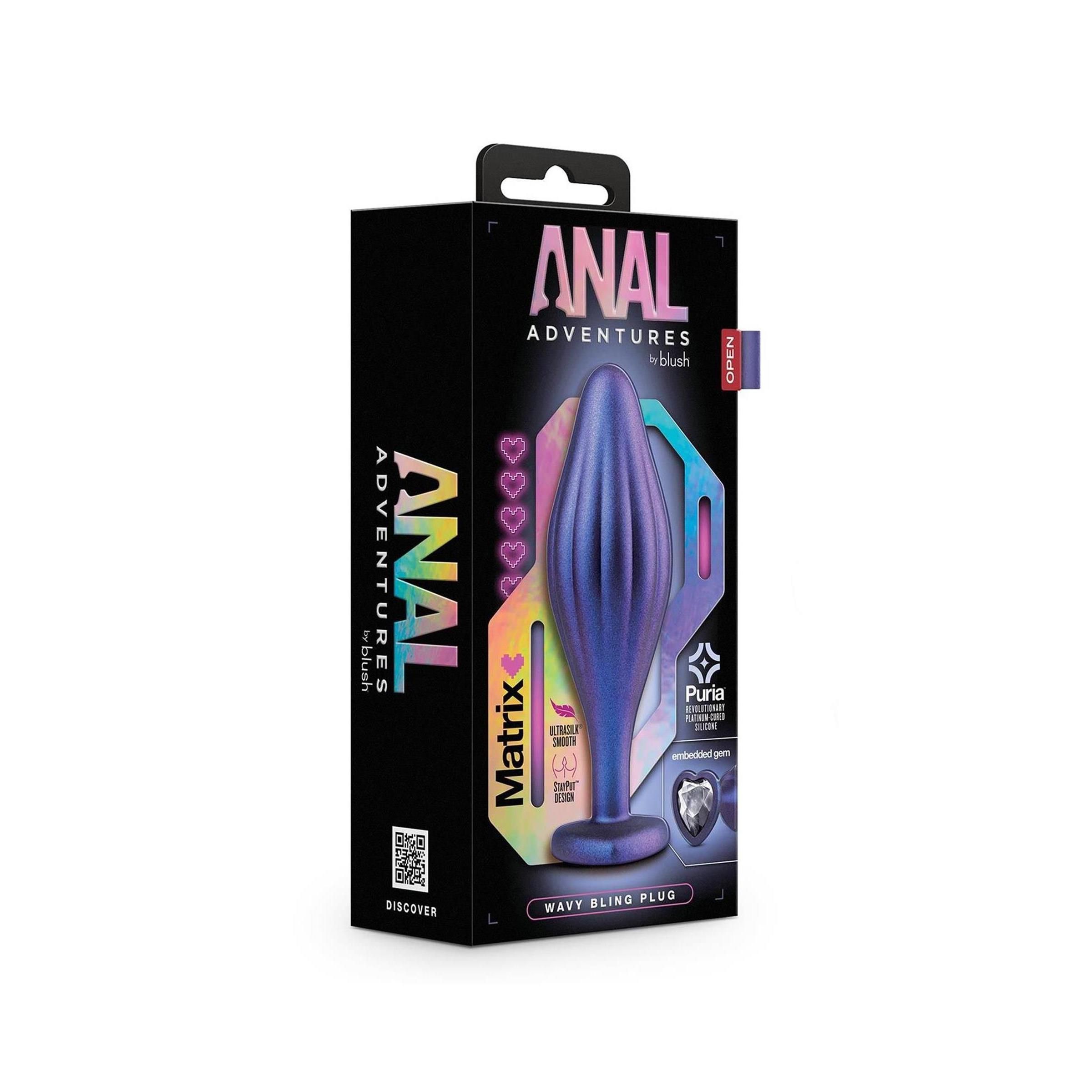 Blush - ANAL ADVENTURES MATRIX WAVY BLING Plug SAPPHIRE