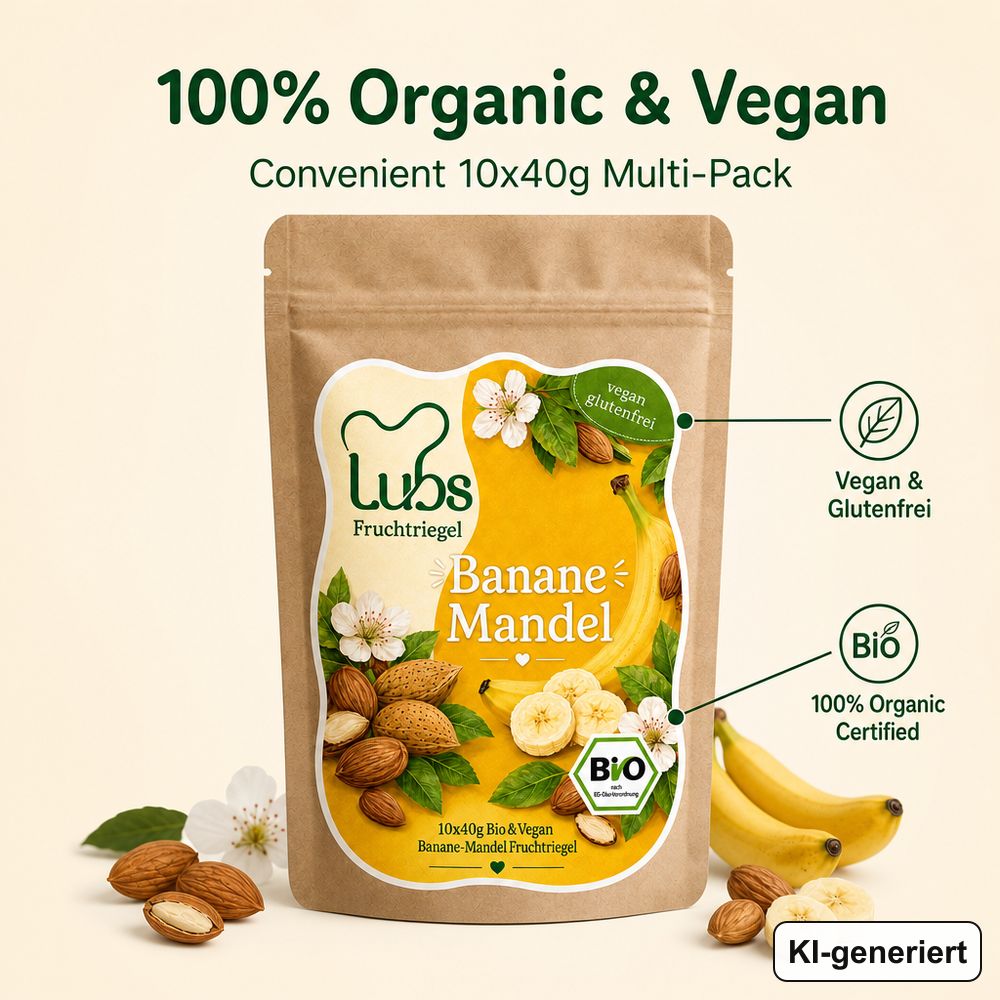 Bio& Vegan Fruchtriegel Banane & Mandel