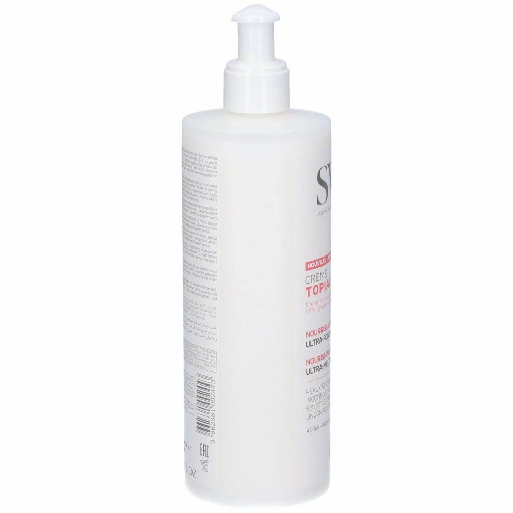 SVR Topialyse Creme Flakon mit Pumpspender, 400ml, Vorderansicht.