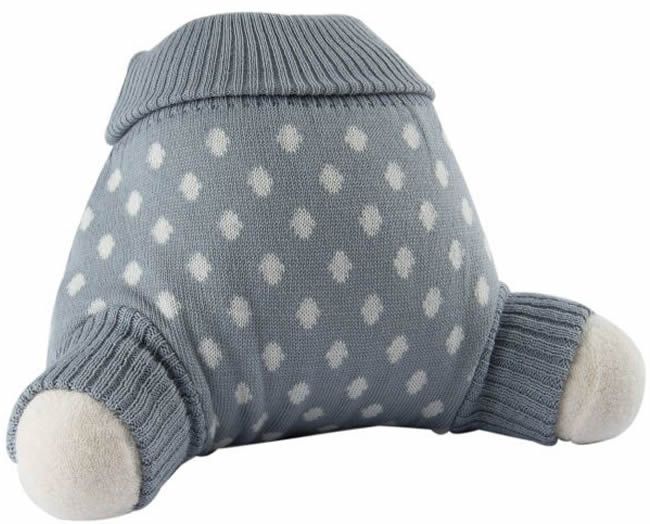 Popolini Wollüberhose gestrickt Grau Dots 62/68 1 St