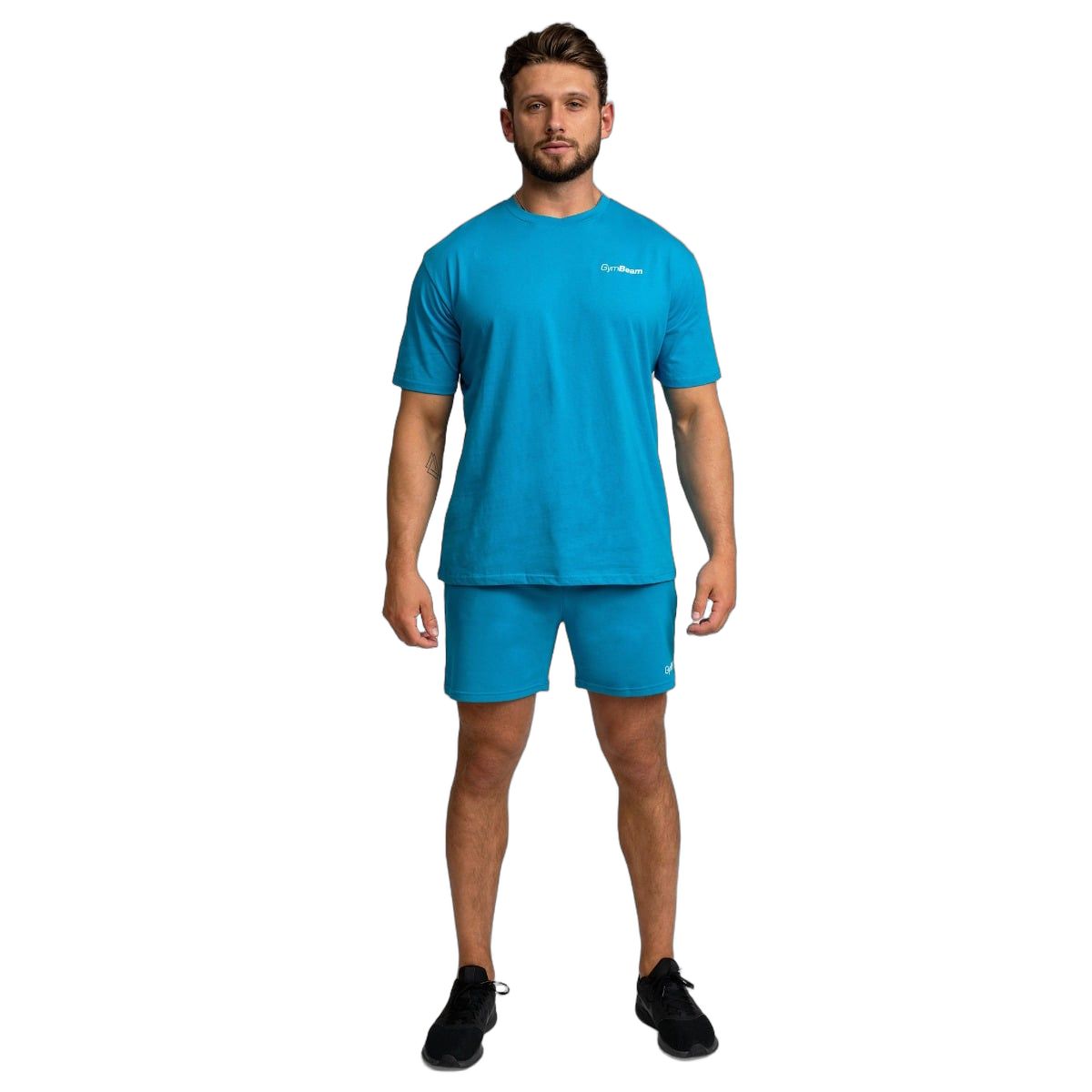 GymBeam Shorts Herren regular mit Kordelzug, Taschen und Modell Aquamarine