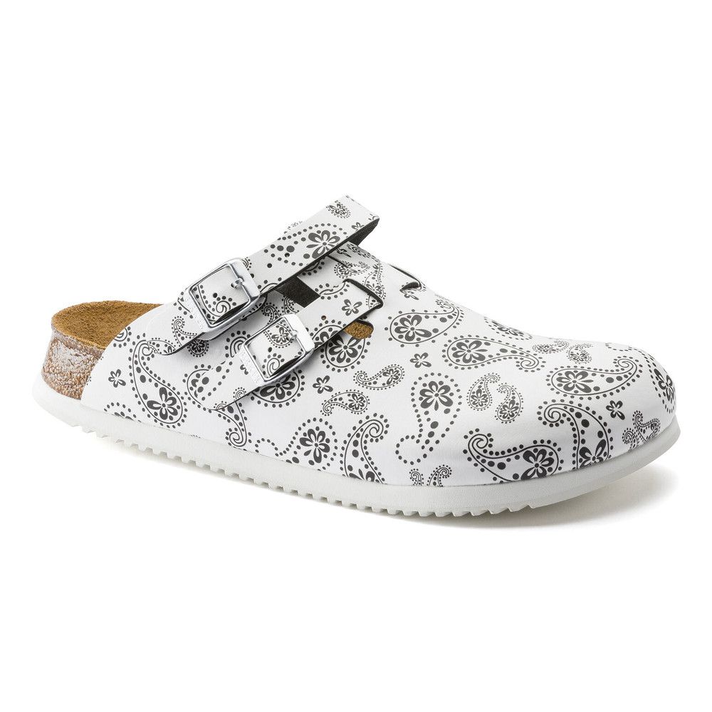 Clog Kay Superlauf, Birko-Flor, Paisley Black/White