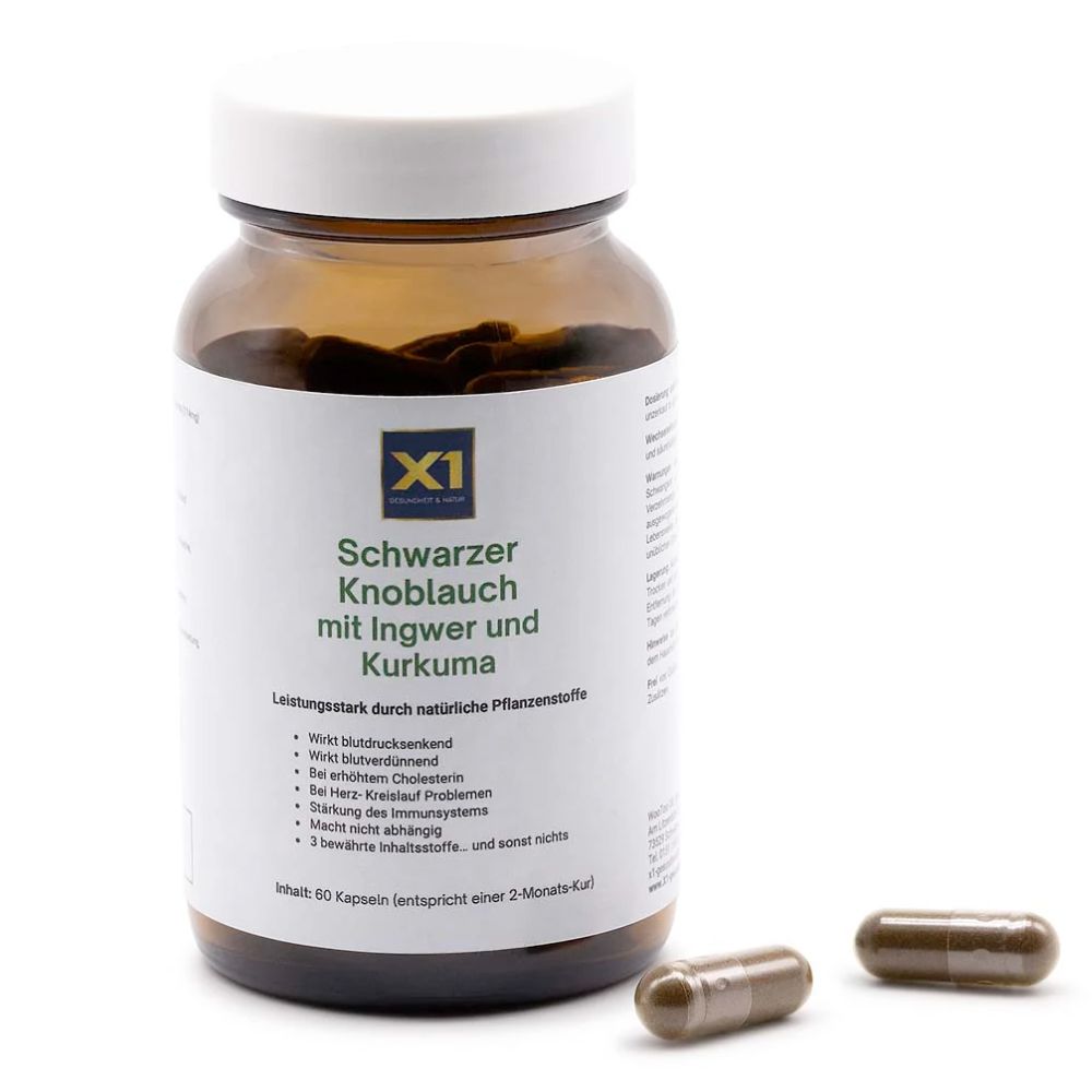 X1 Schwarzer Knoblauch mit Ingwer und Kurkuma 60 St