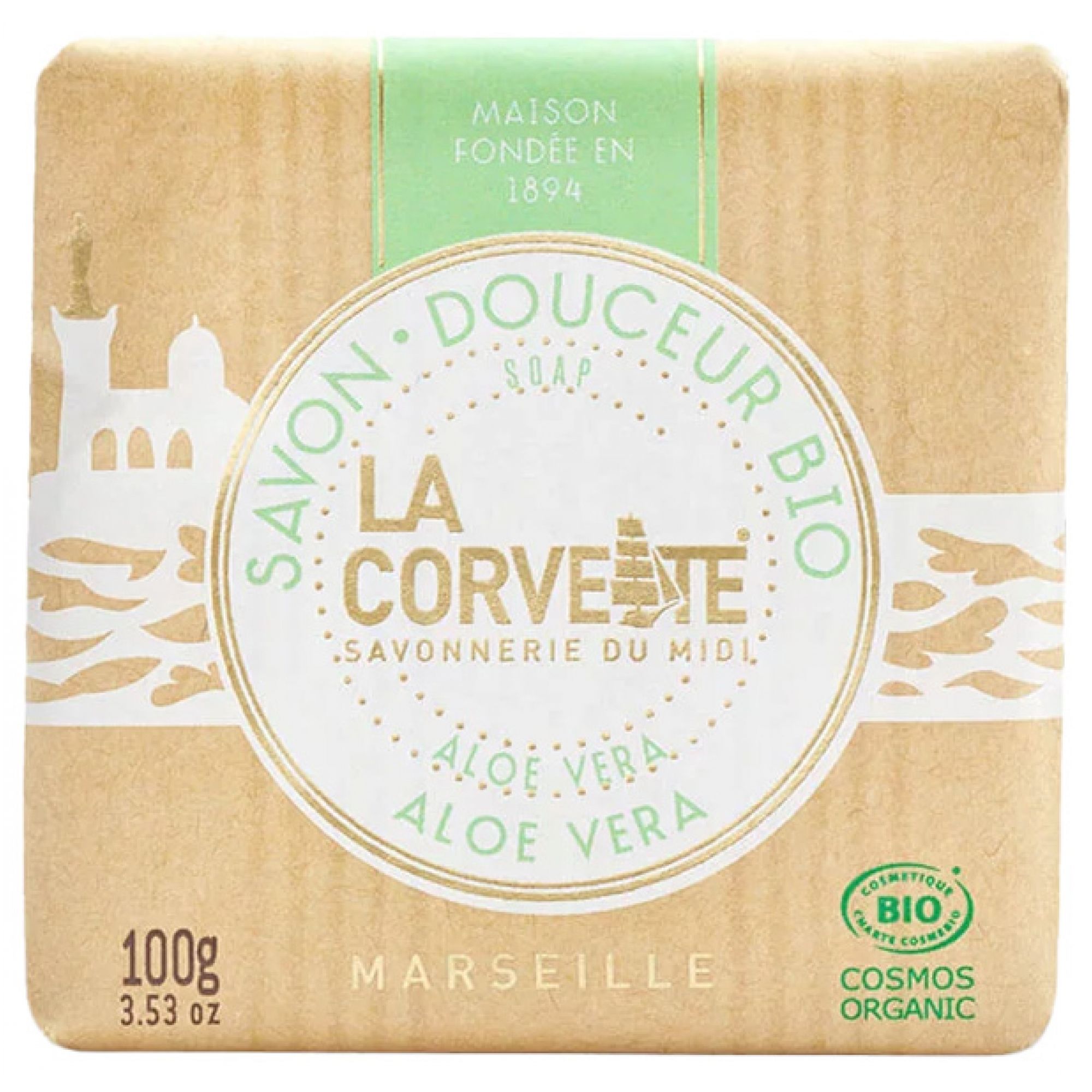 La Corvette Sanfte Seife Bio-Aloe Vera 6,3x3x6 cm