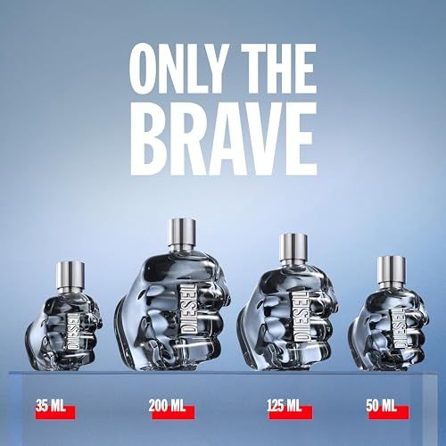 Vier Flakons Diesel Only The Brave Eau de Toilette in verschiedenen Größen.
