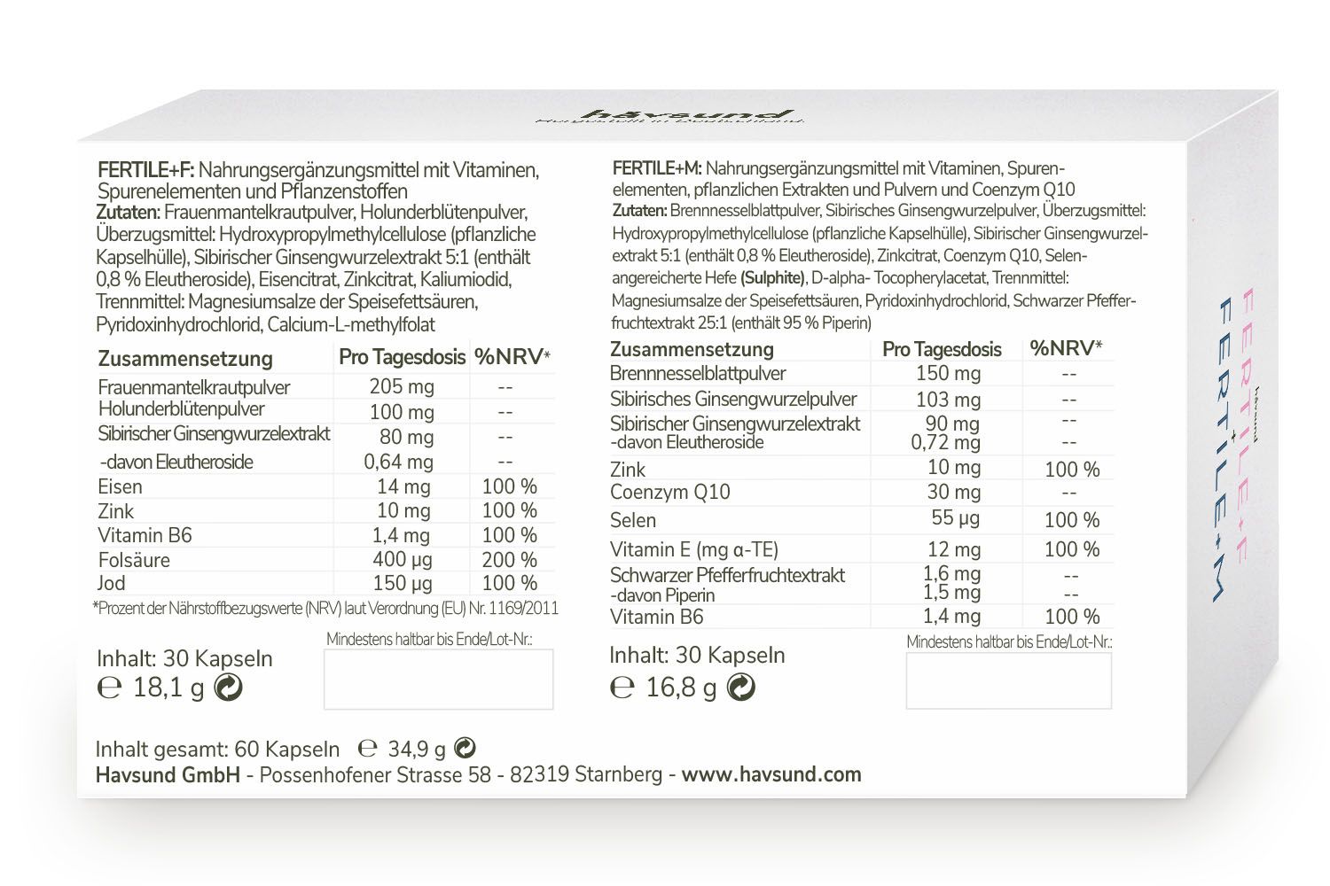 håvsund Fertile+Duo Starter-Set mit Jod 4x60 St Kapseln