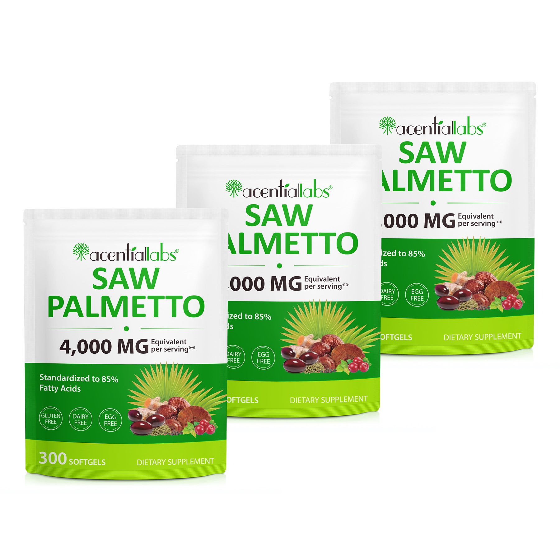 Acentiallabs Capsule molli ad alto dosaggio di estratto di Serenoa repens e olio di semi di zucca
