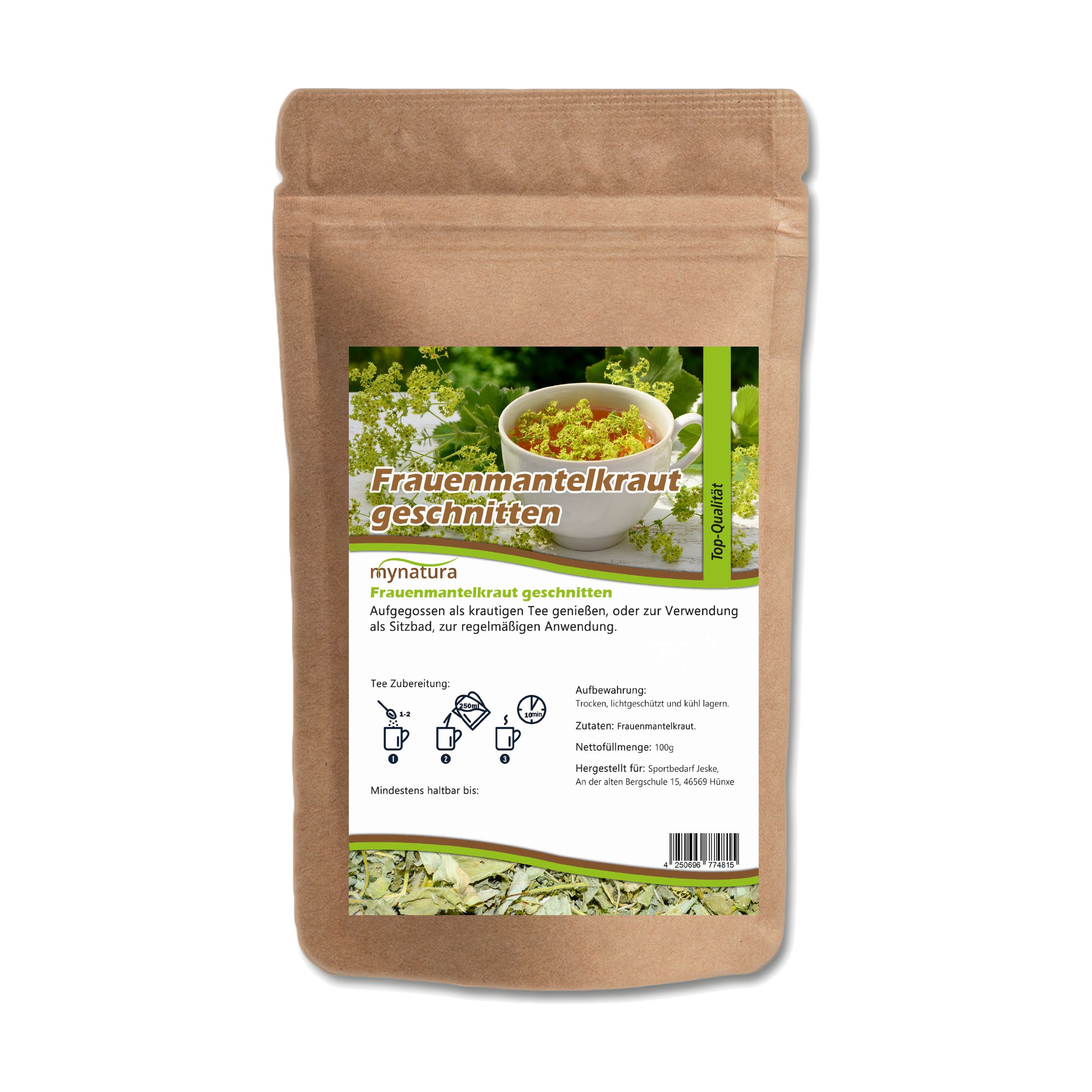 Mynatura getrocknetes & geschnittenes Frauenmantelkraut in verschiedenen Größen 250 g
