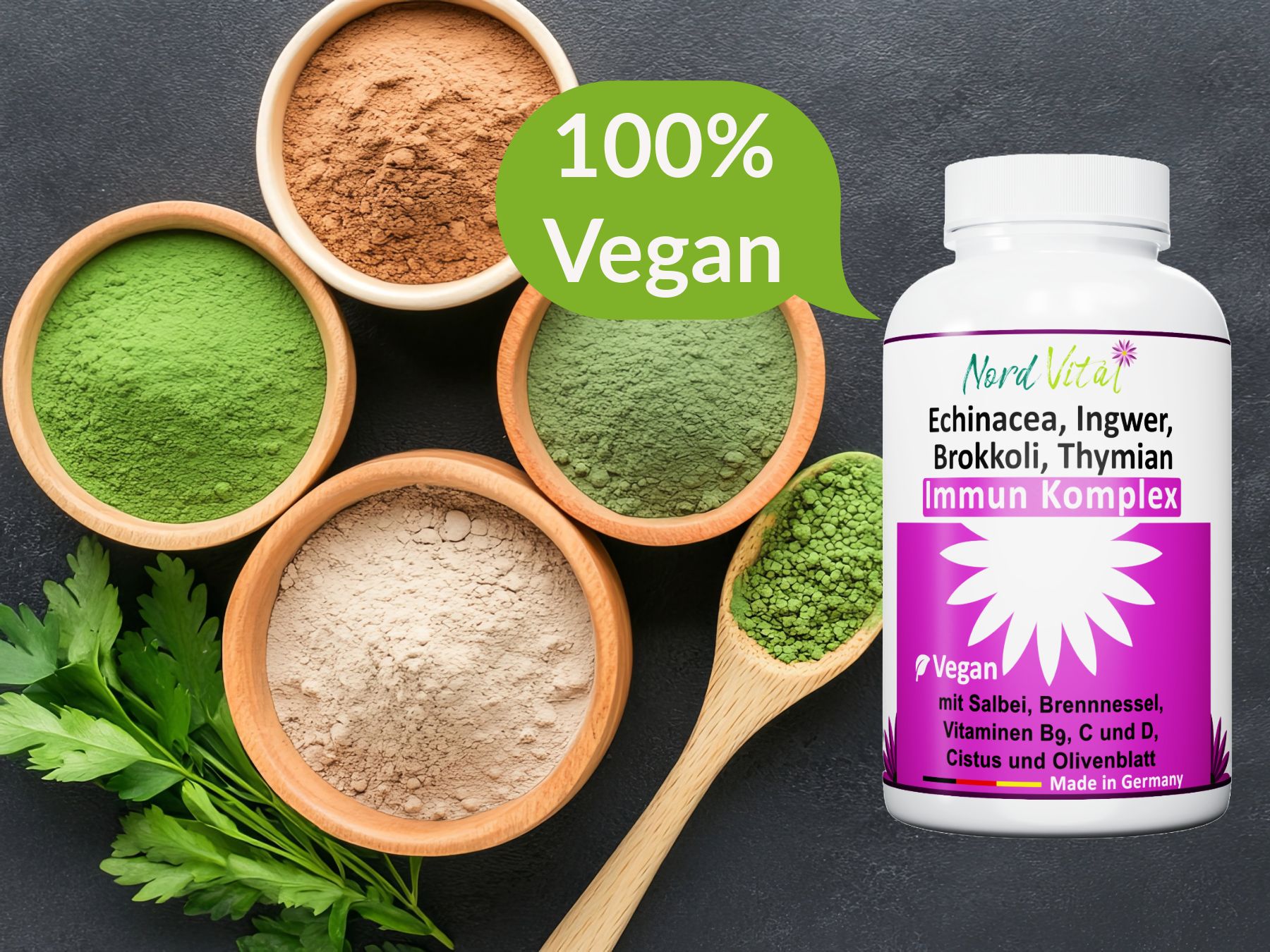 Nord Vital Immun-Komplex mit Echinacea, Brokkoli, Ingwer, Salbei uvm