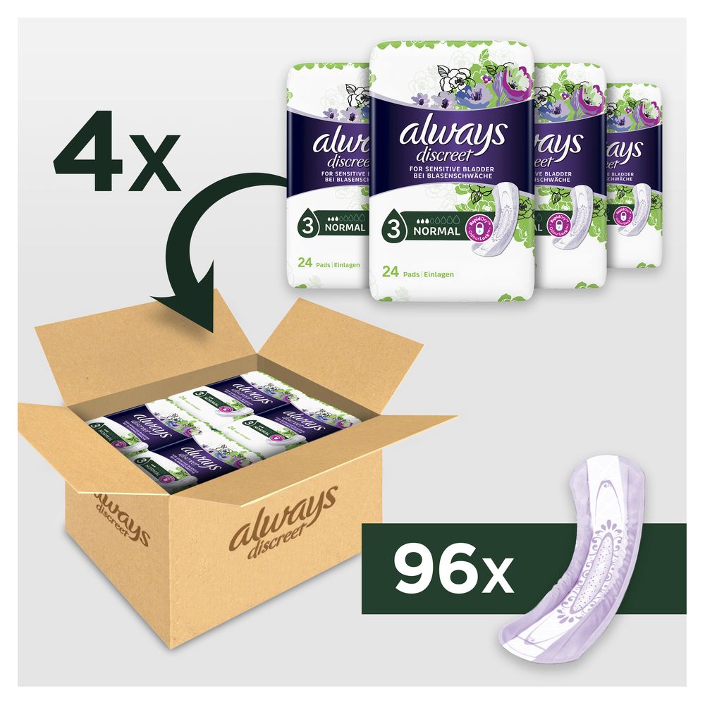 always - Monatspack Inkontinenz Einlagen "Discreet Normal"
