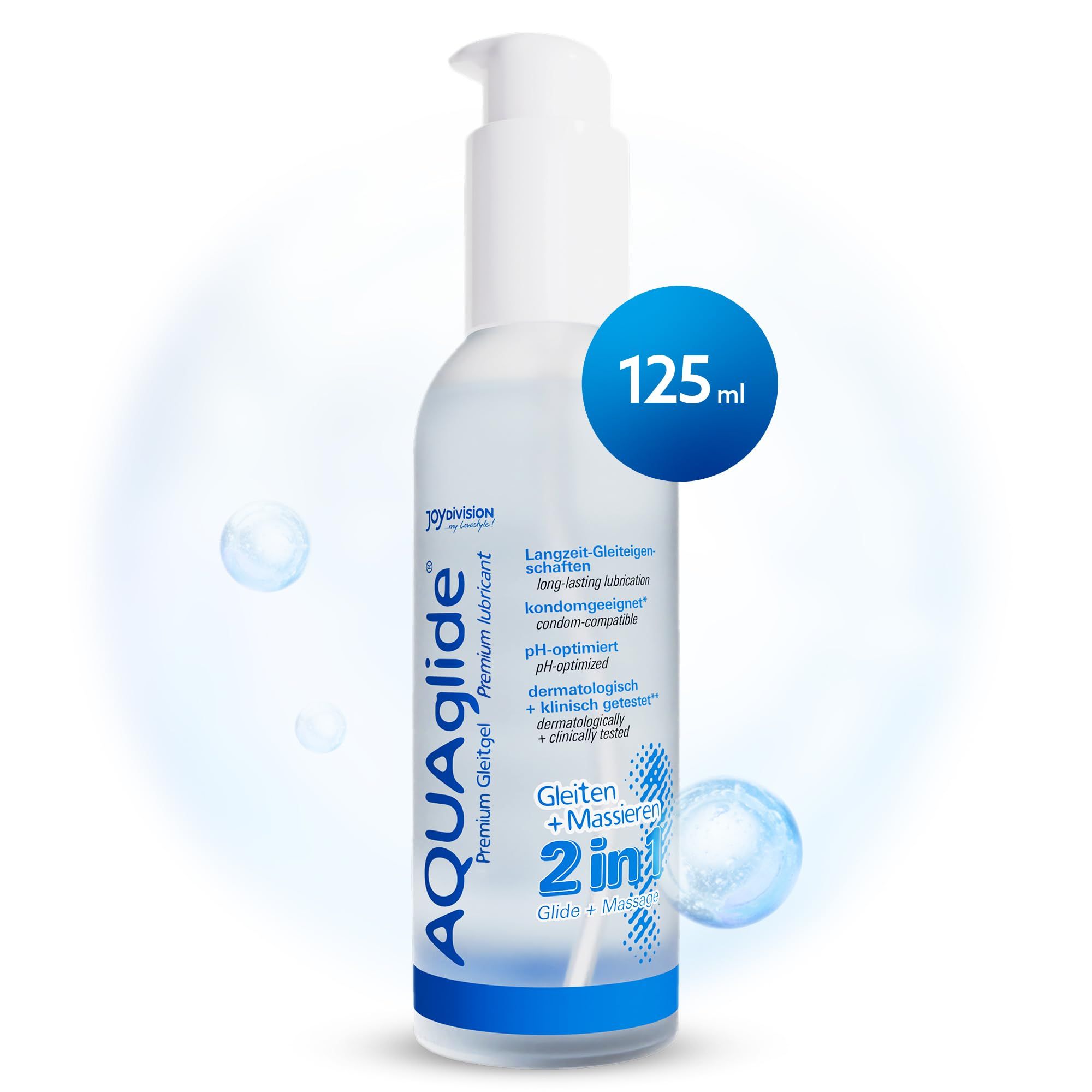AQUAGLIDE 2in1 Gleitgel mit 125ml Pumpflasche.