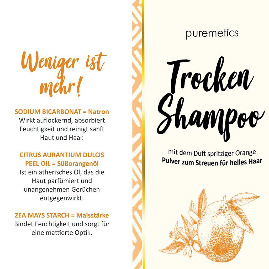 puremetics - Trocken-Shampoo "Orange" (für helles Haar)