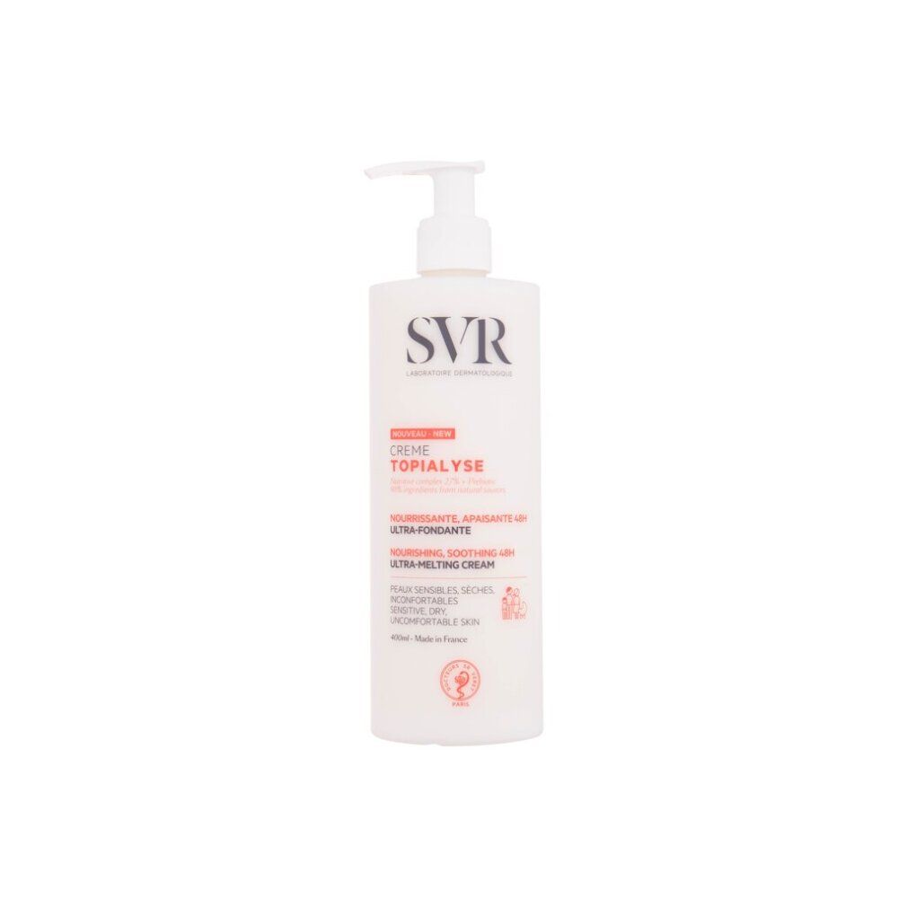 SVR Topialyse Creme Flakon mit Pumpspender, 400ml, Vorderansicht.