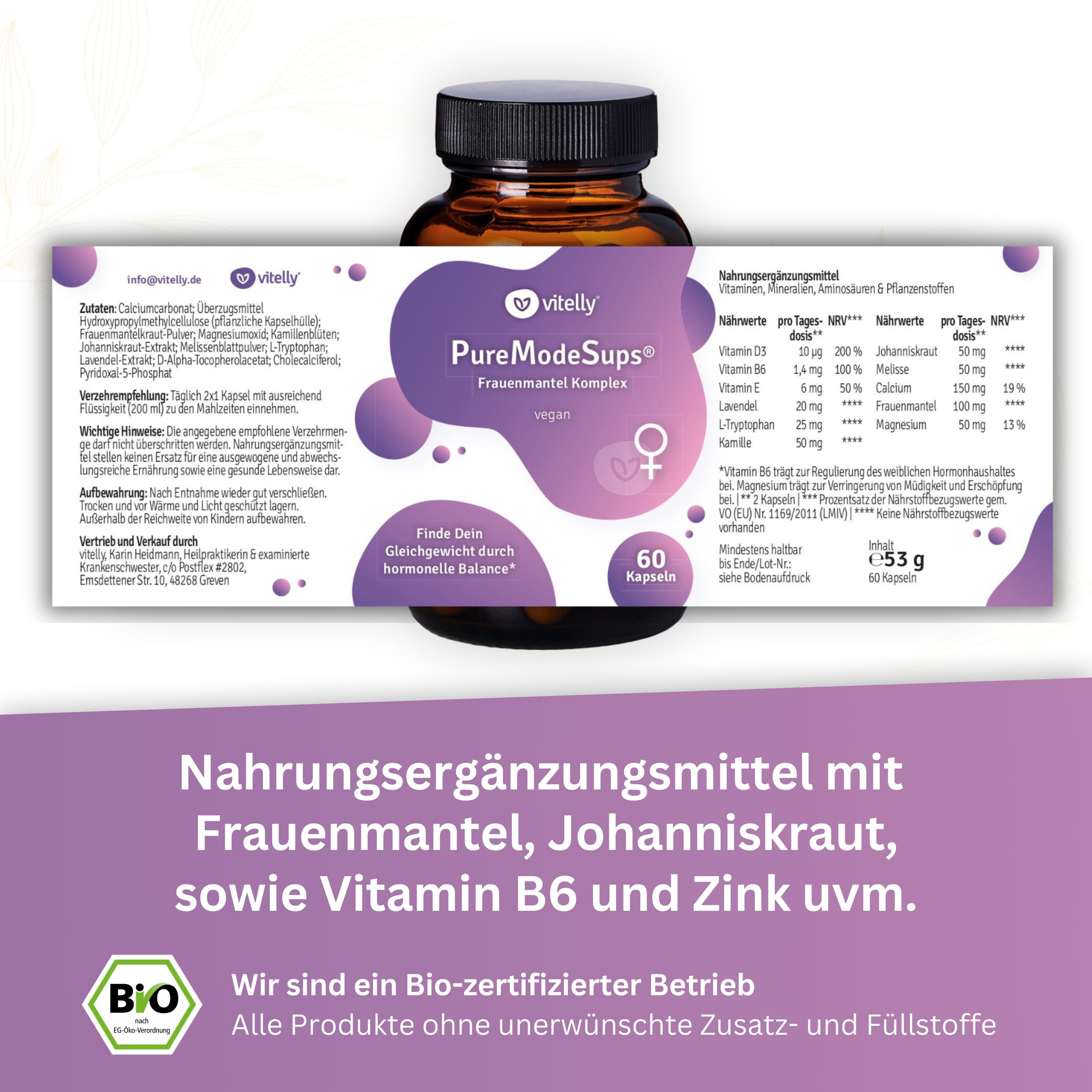vitelly PureModeSups® Frauenmantel Komplex Zyklus Kapseln