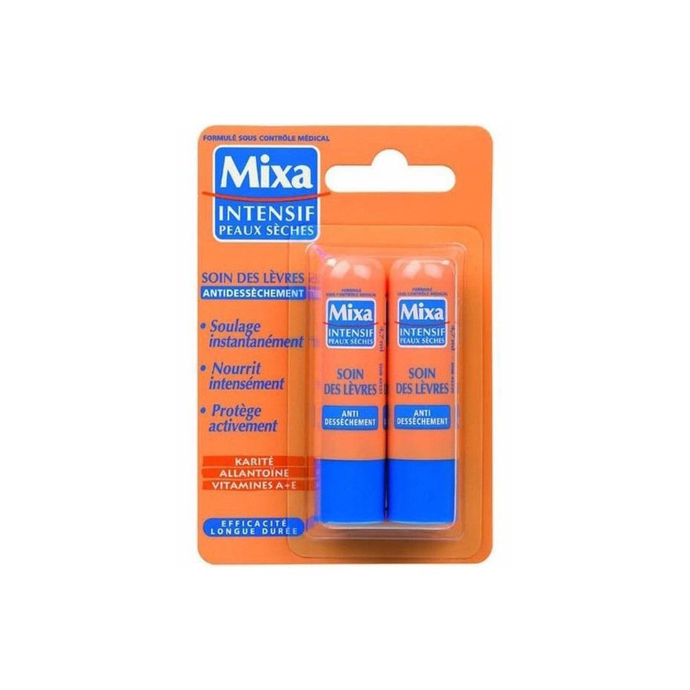 Mixa - Lippenpflege gegen Trockenheit 2x4,7ml Trockene Haut 2 Pc
