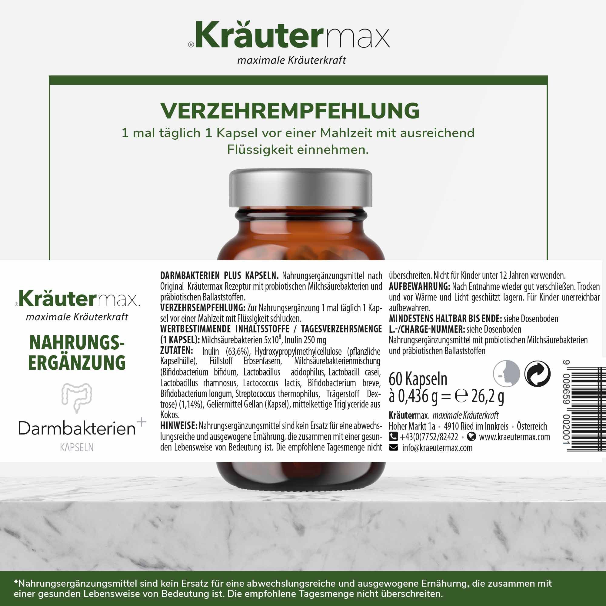 Kräutermax Darmbakterien plus Kapseln