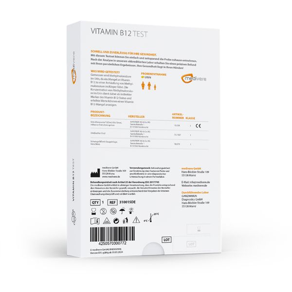 Rückseite der Produktverpackung mit Informationen. Enthält Barcode, Herstellerangaben und Produktinformationen.