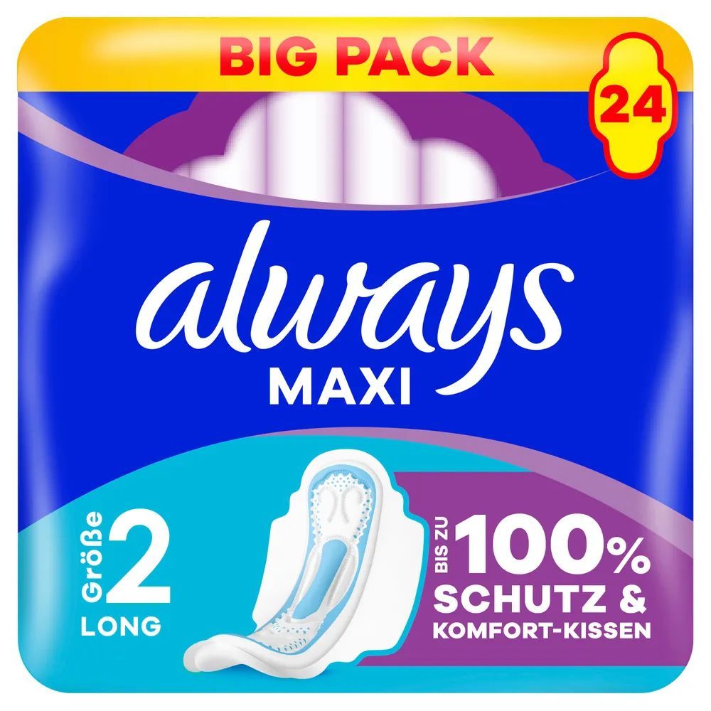 always Maxi Binde Long mit Flügeln BigPack 24 Damenbinde Stück St