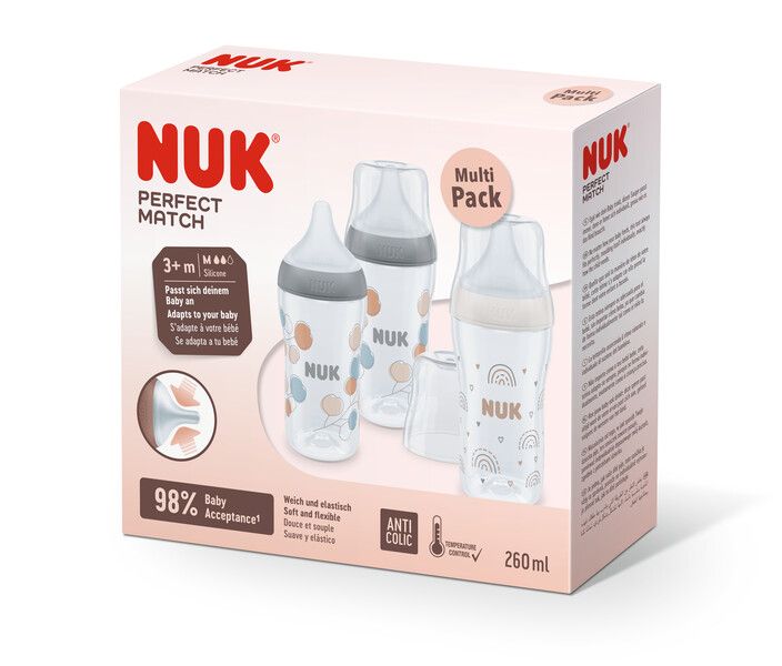 NUK Perfect Match Babyflaschen 3er-Set, Anti-Colic 1 St