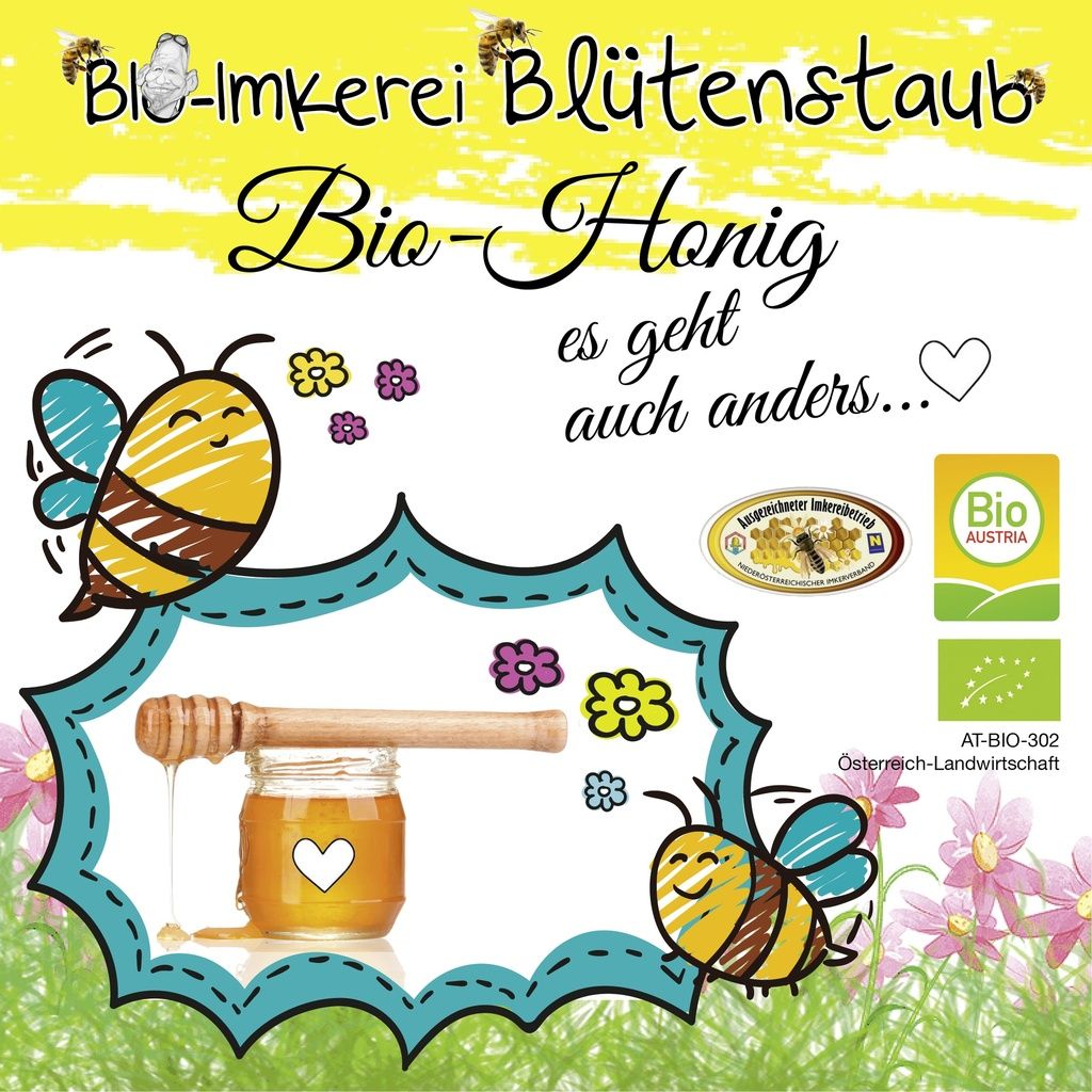 Bio Blütenhonig küsst Hollerblüte von Bio-Imkerei Blütenstaub 230 g Honig