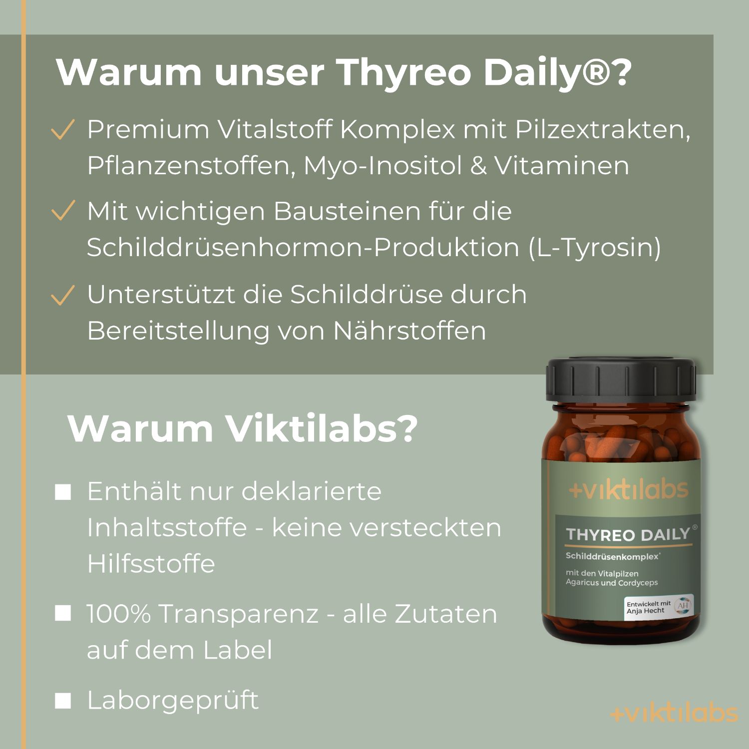Viktilabs Thyreo Daily: Alle essentiellen Bausteine für deine Schilddrüsen-Hormonproduktion