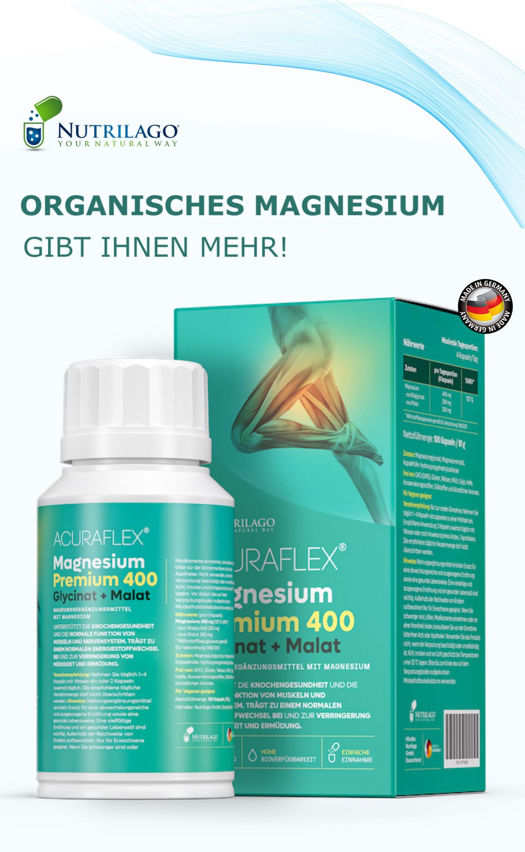 ACURAFLEX® Magnesium Premium 400 Glycinat + Malat Komplex