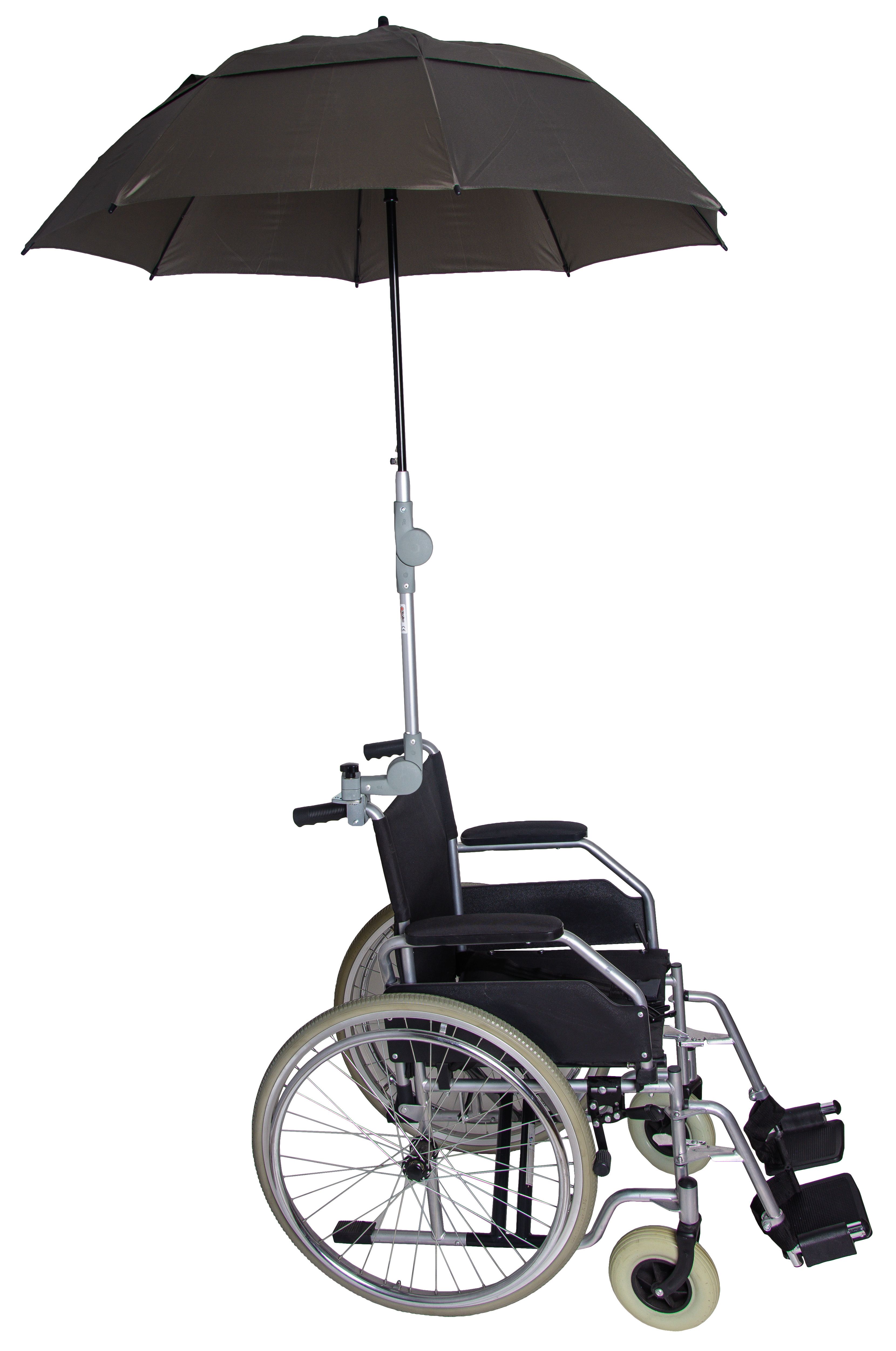 Regen - oder Sonnen - Schirm für Rollatoren und Rollstühle, ROT