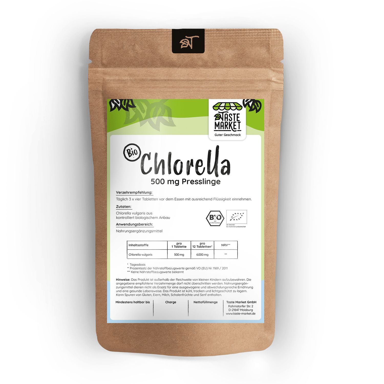 Taste Market Bio Chlorella Presslinge 500 St