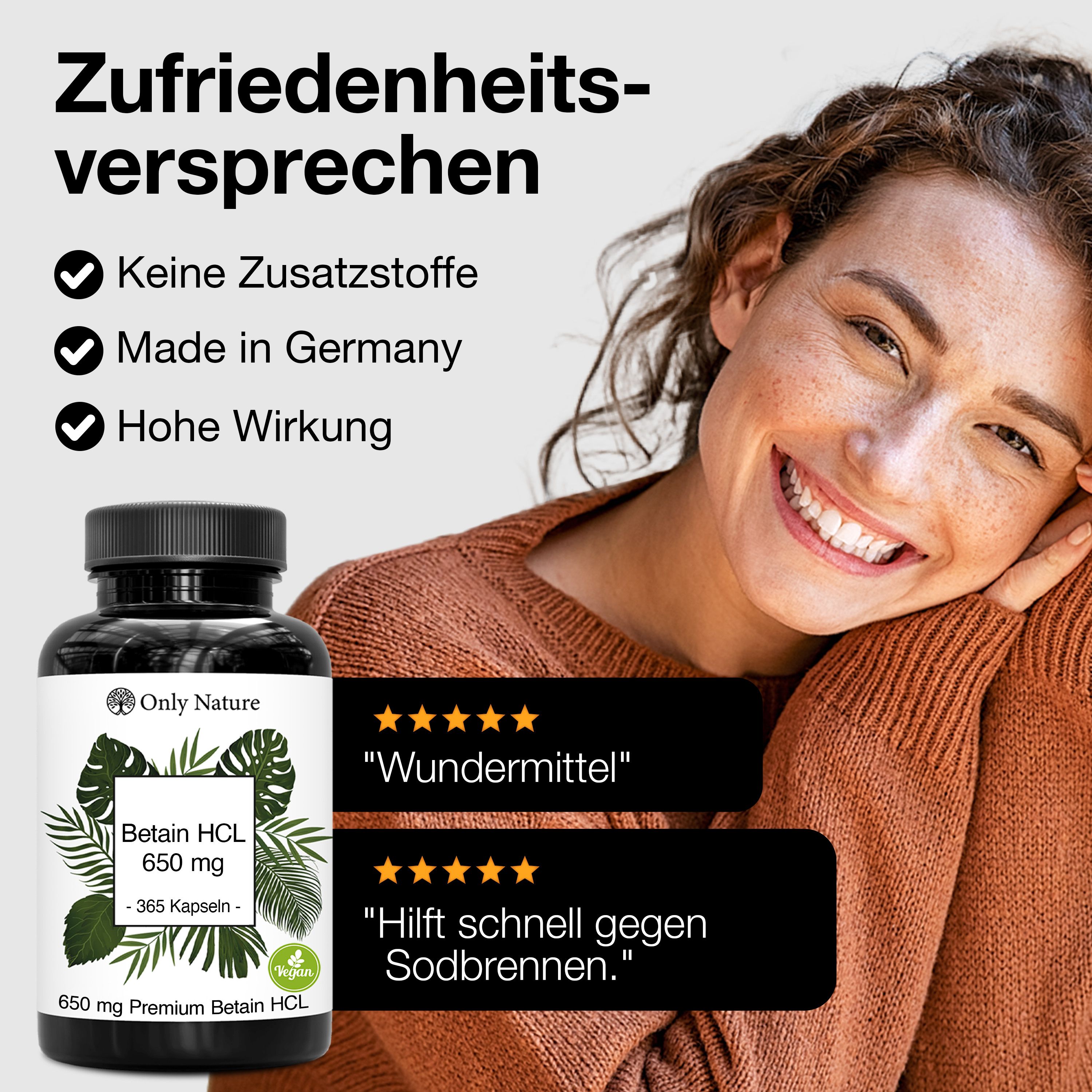 Betain HCL 650 mg 240 Kapseln
