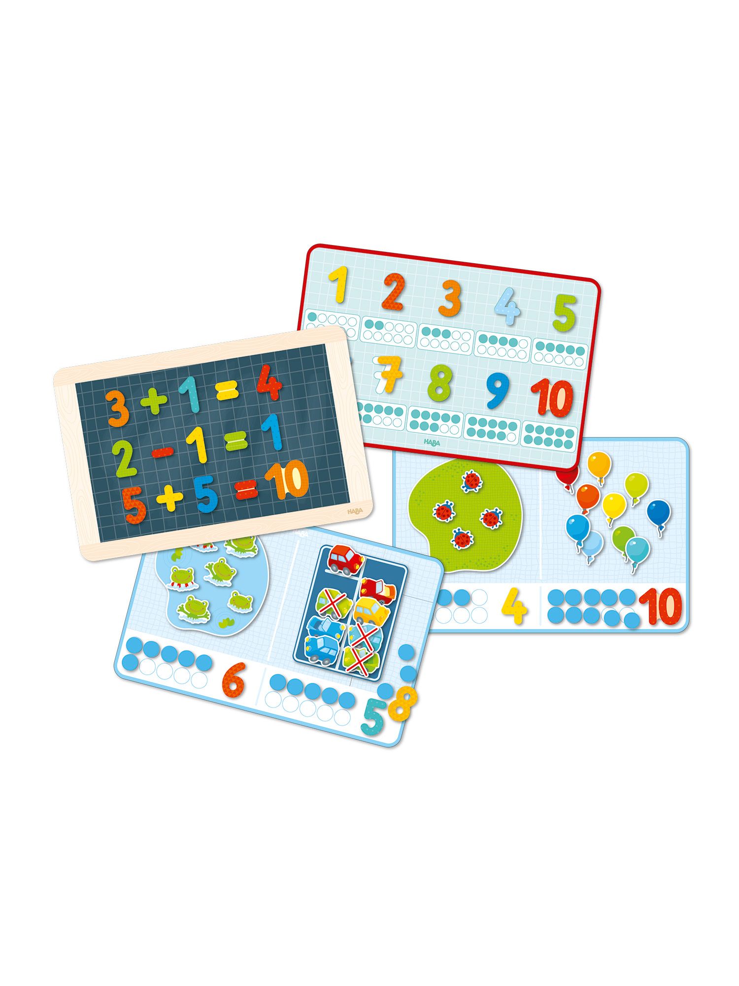 HABA Lernspielzeug Magnetspiel-Box 1, 2, Zählerei