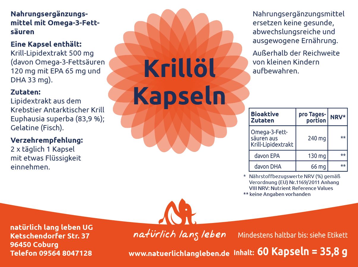 natürlich lang leben Krillöl Kapseln 35,8 g