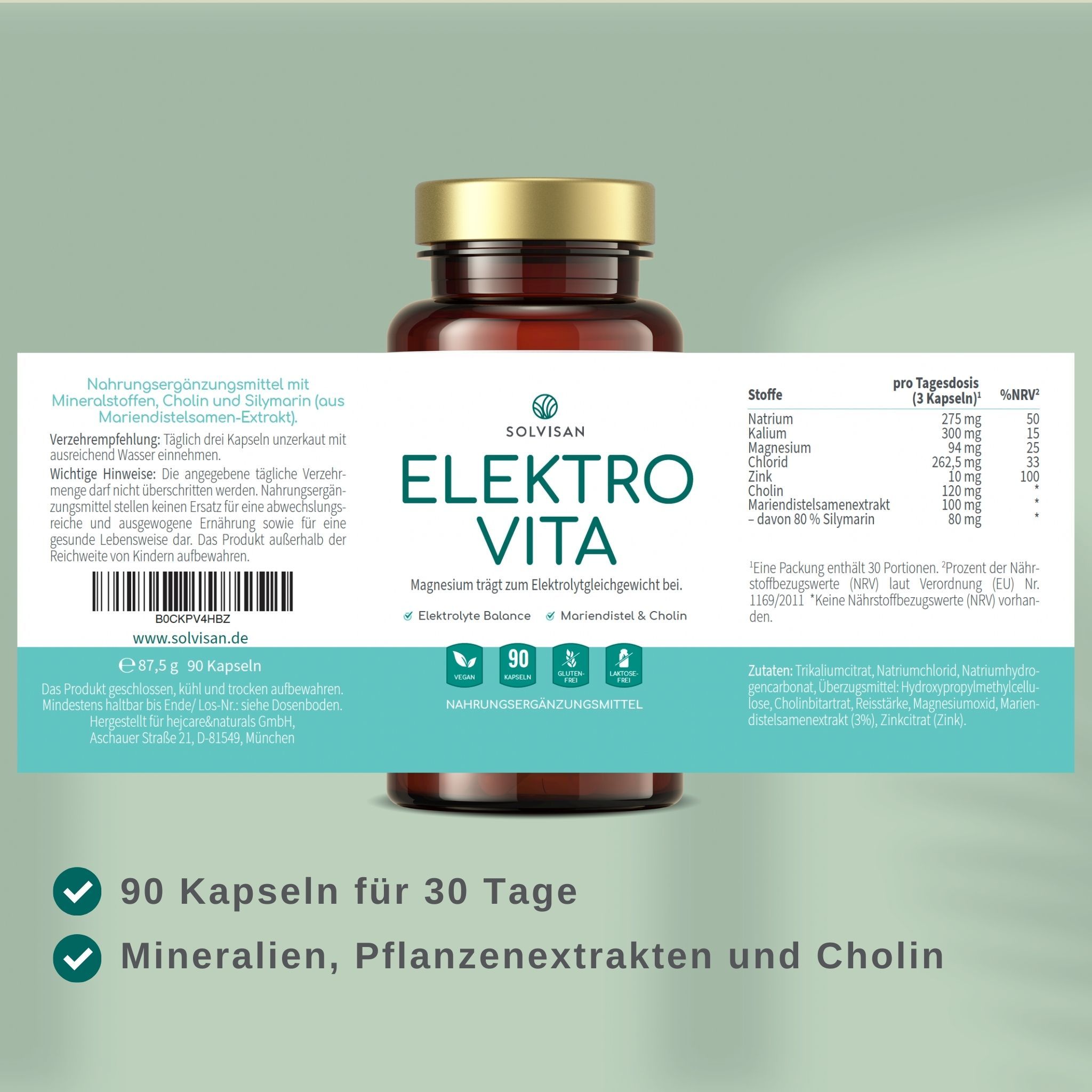 SOLVISAN® Elektro Vita - Hochdosierte Elektrolyte Kapseln