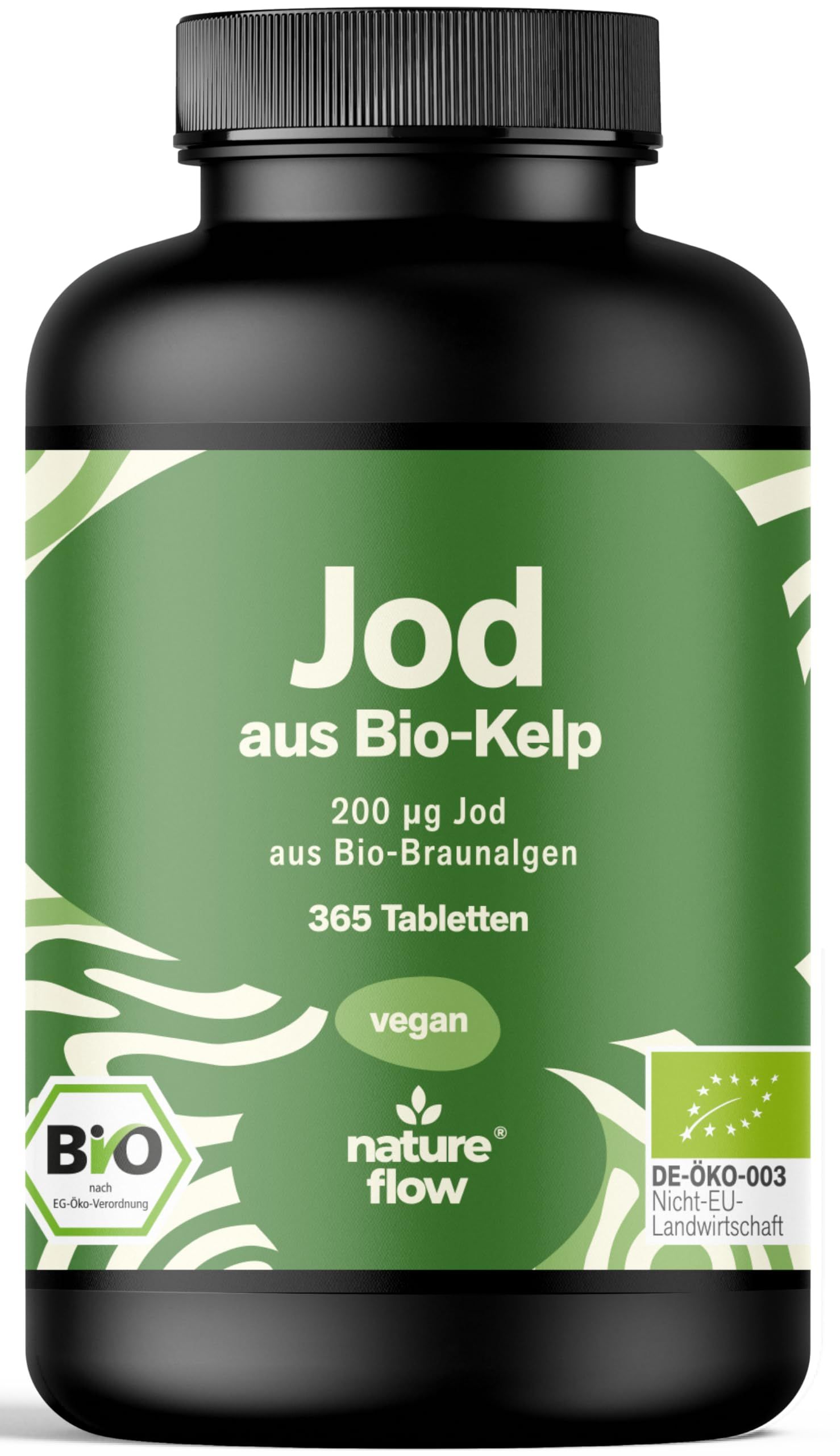 Nature Flow Jod Tabletten Hochdosiert - 365 12 Monate Vorrat 133 g