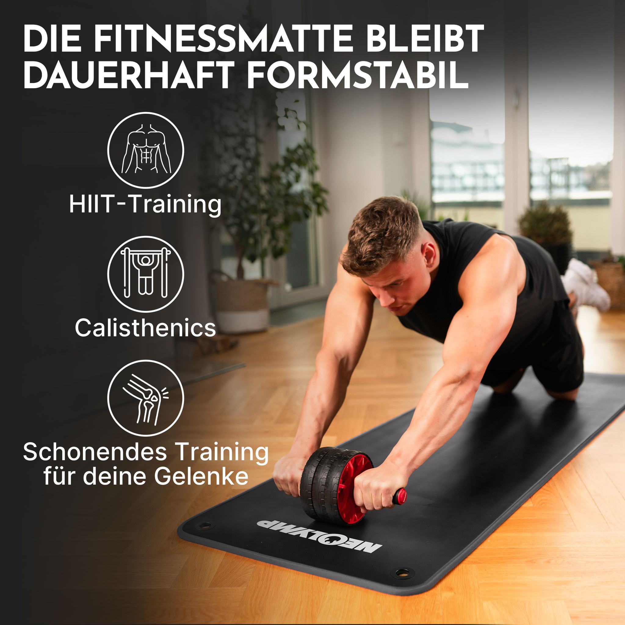 NEOLYMP Fitnessmatte mit Ösen