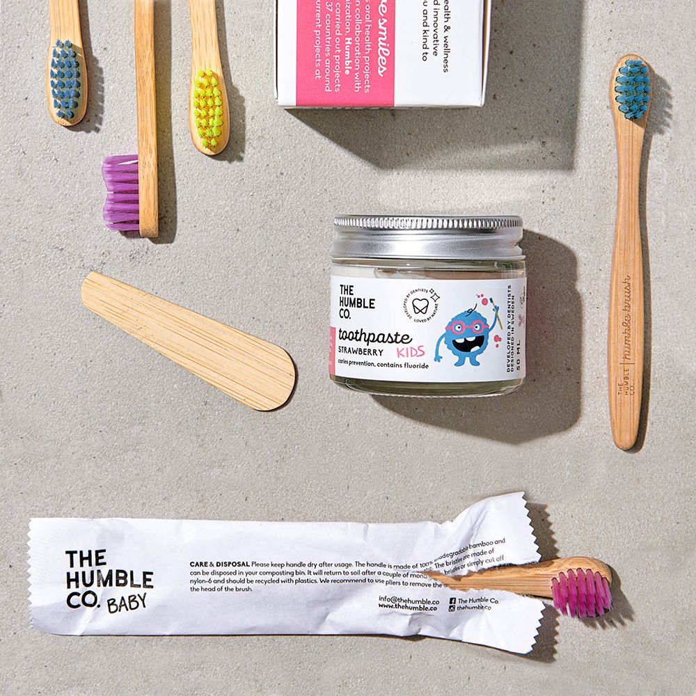 The Humble Co. Kinderzahnbürste Bambus Blau