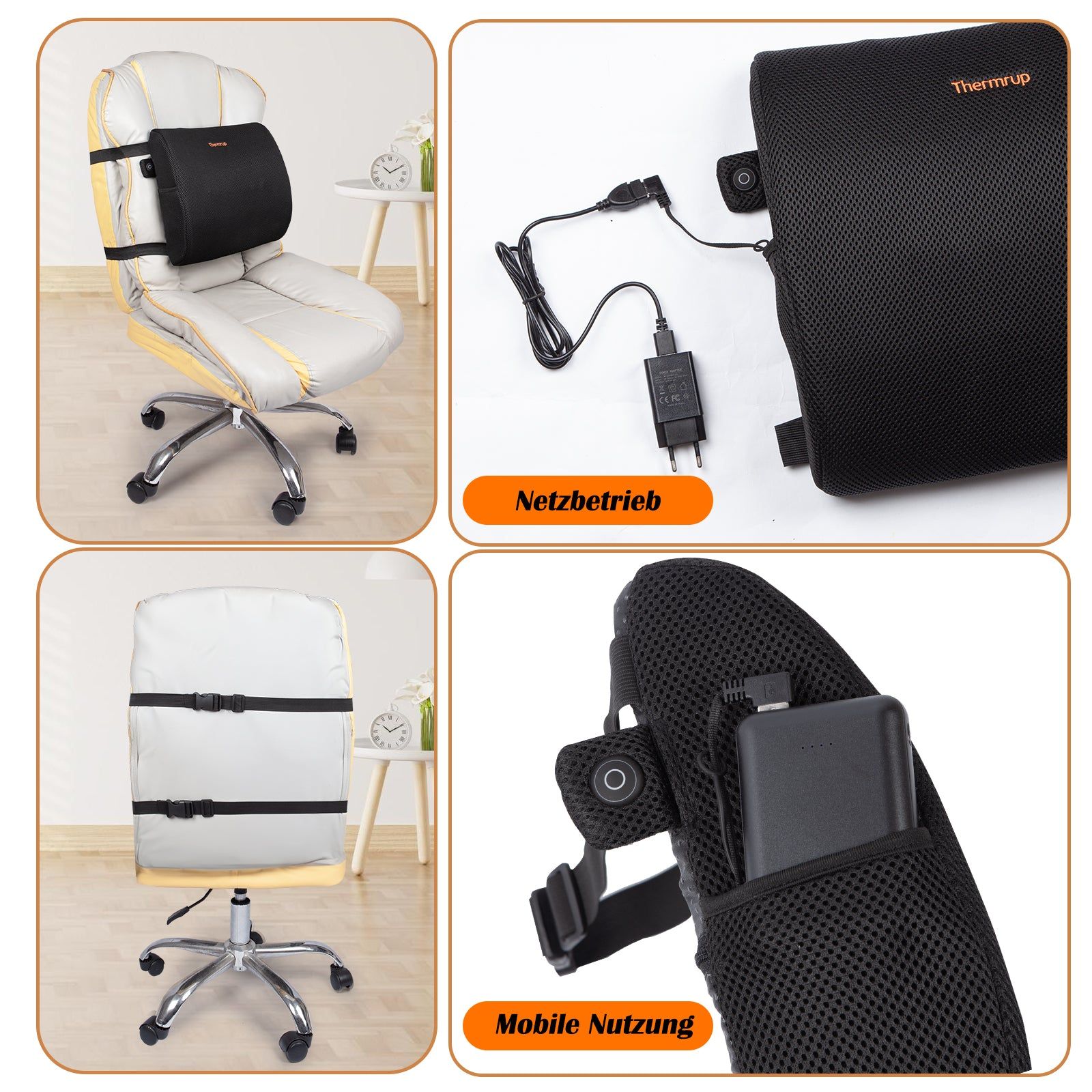 Beheizbares Ergonomisches Rückenkissen USB