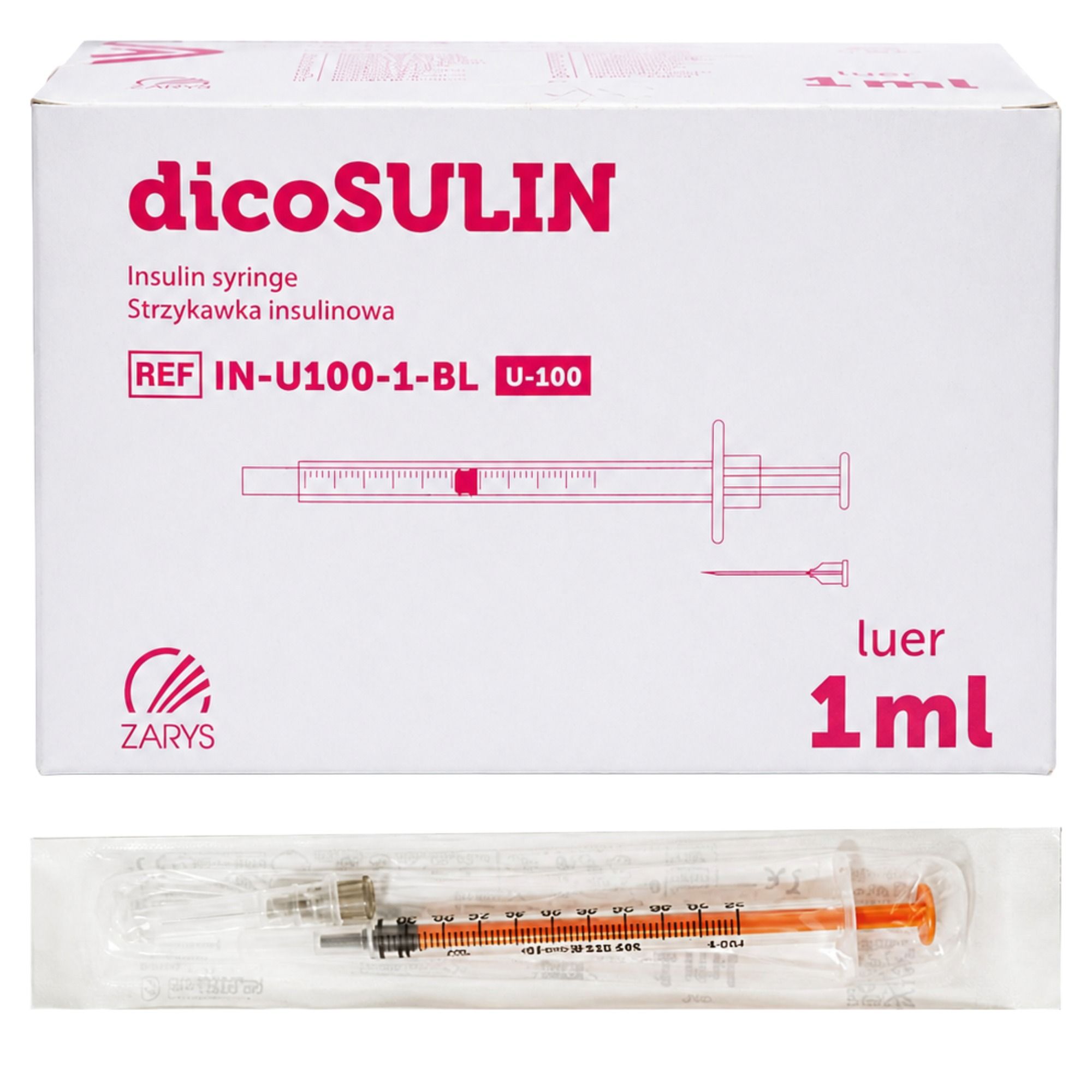dicoSULIN U-100 Insulinspritze 0,4 x 13 mm steril 100 St Spritzen