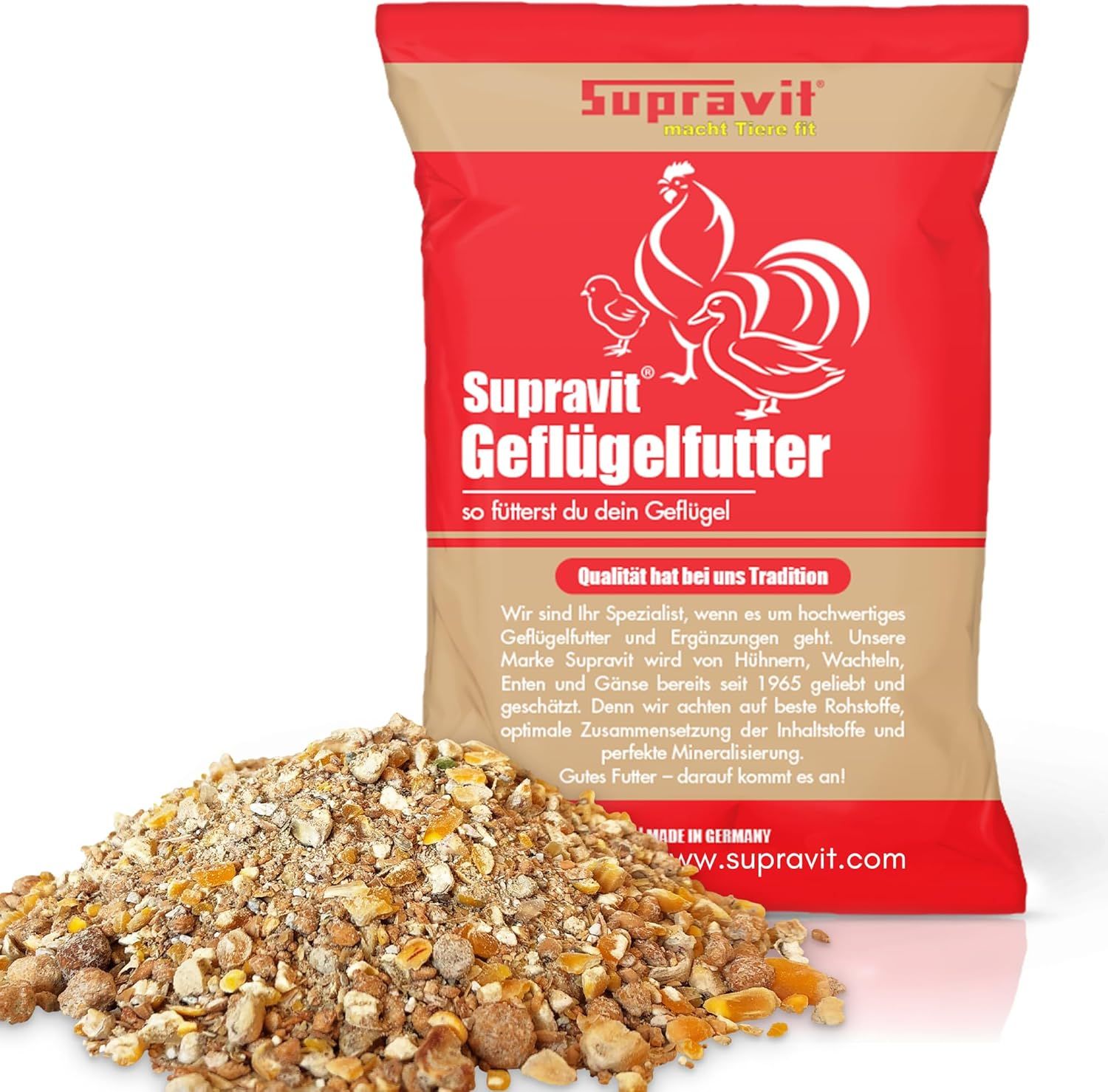 Supravit Legemehl für Hühner GVO - Gentechnik frei | für stabile Eierschalen und hohe Legeleistung