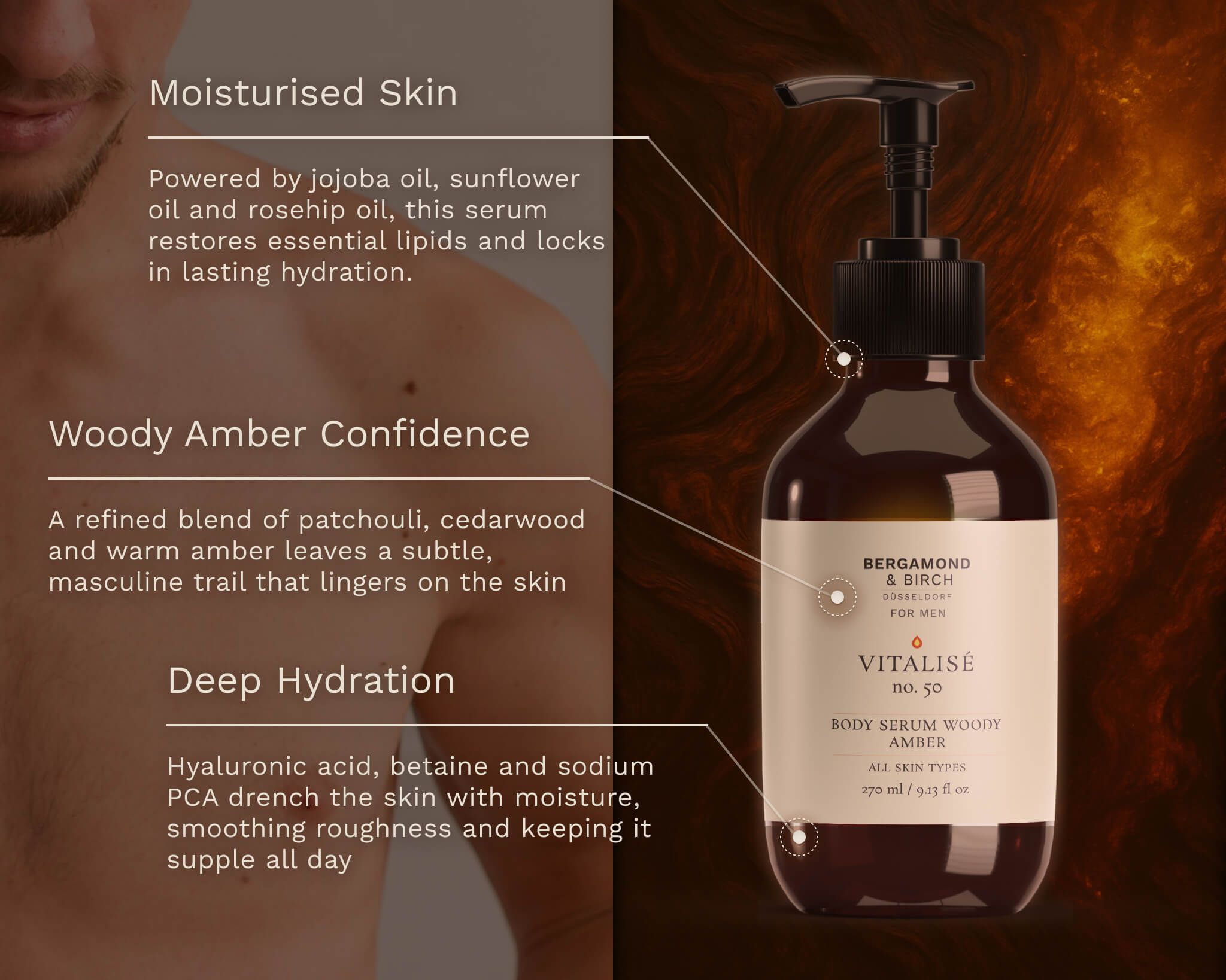 BERGAMOND & BIRCH Vitalisé  No. 50 – Body Serum Woody Amber