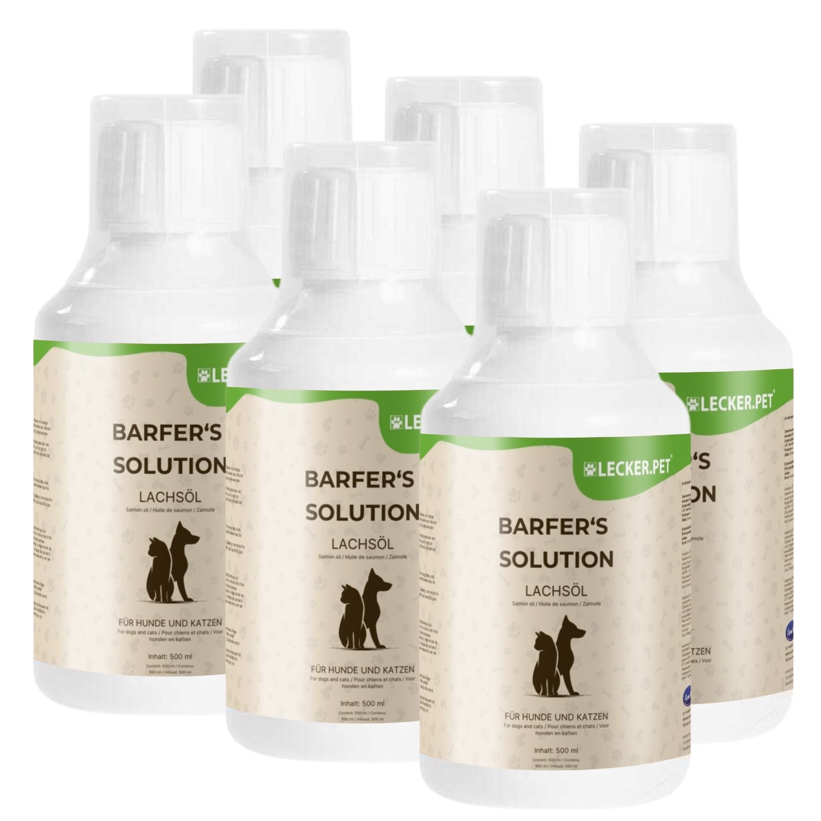 Lecker.Pet® Barfer's Solution 100 % Lachsöl für Hunde & Katzen 3 l