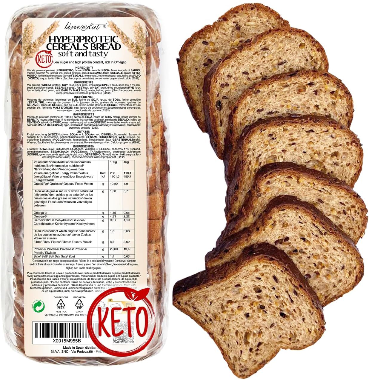 Pane bauletto Keto ai cereali