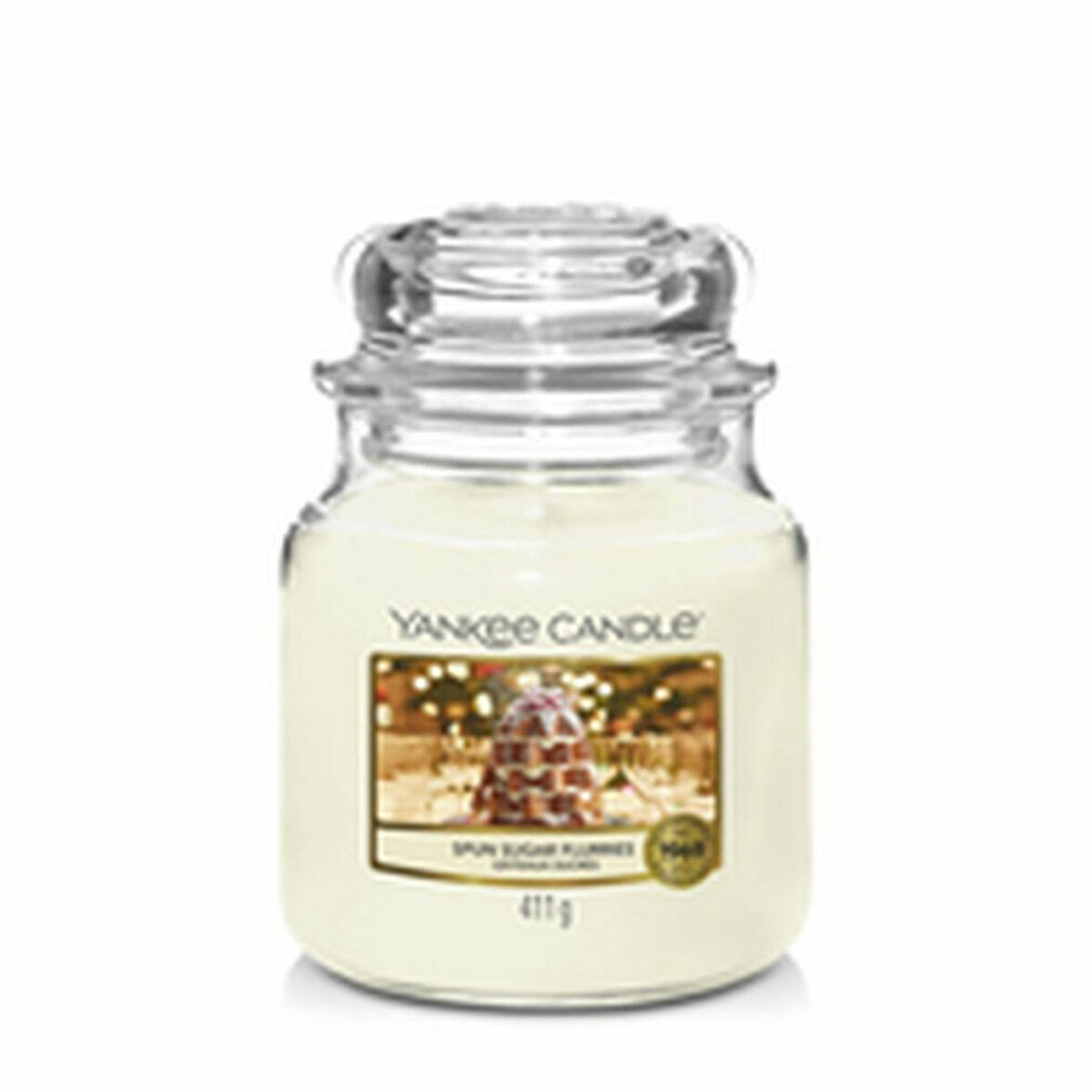Kerzenglas mit Deckel. Etikett mit Produktname und Bild. Gewicht: 411 g. Marke: Yankee Candle.