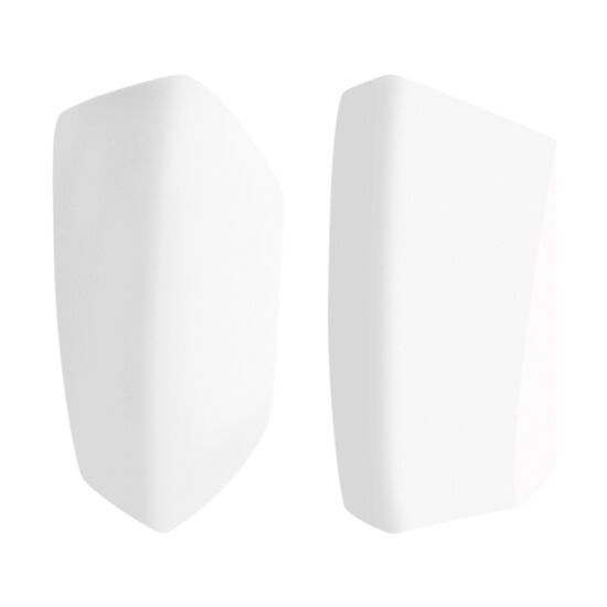 Zwei weiße Aufsätze mit rechteckiger Form. Die Seiten sind leicht abgerundet.