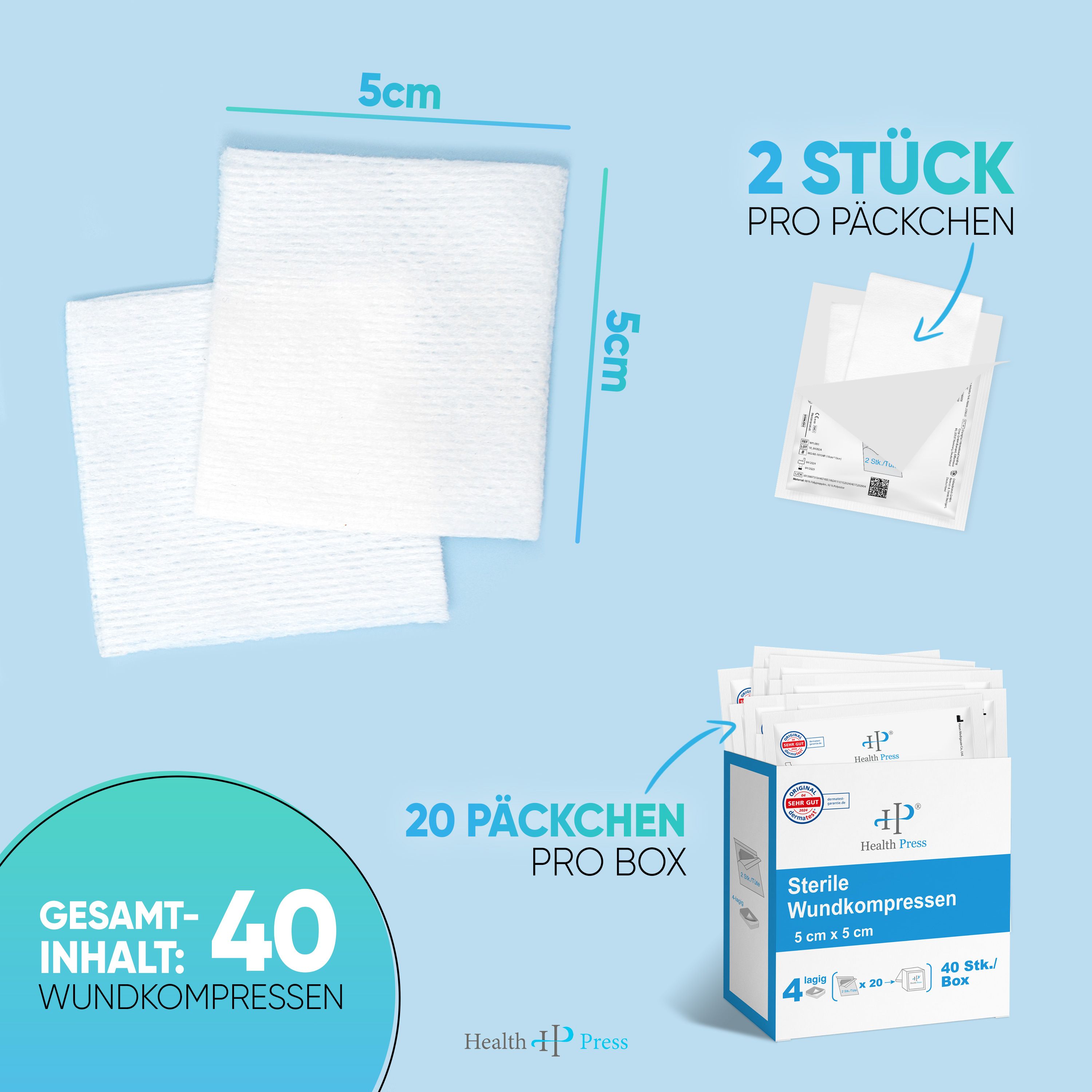 Health Press® Sterile Wundkompressen