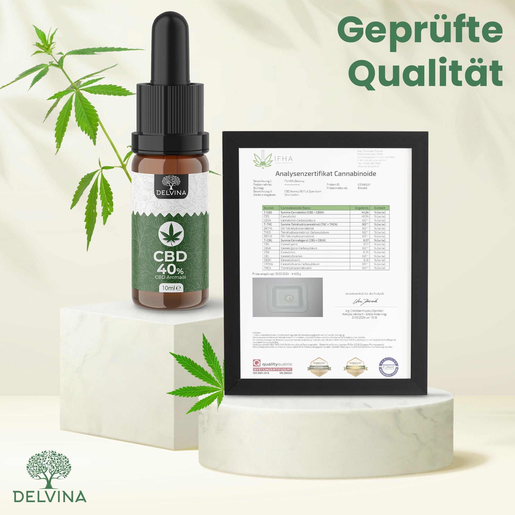 Delvina CBD Öl 40% Vollspektrum