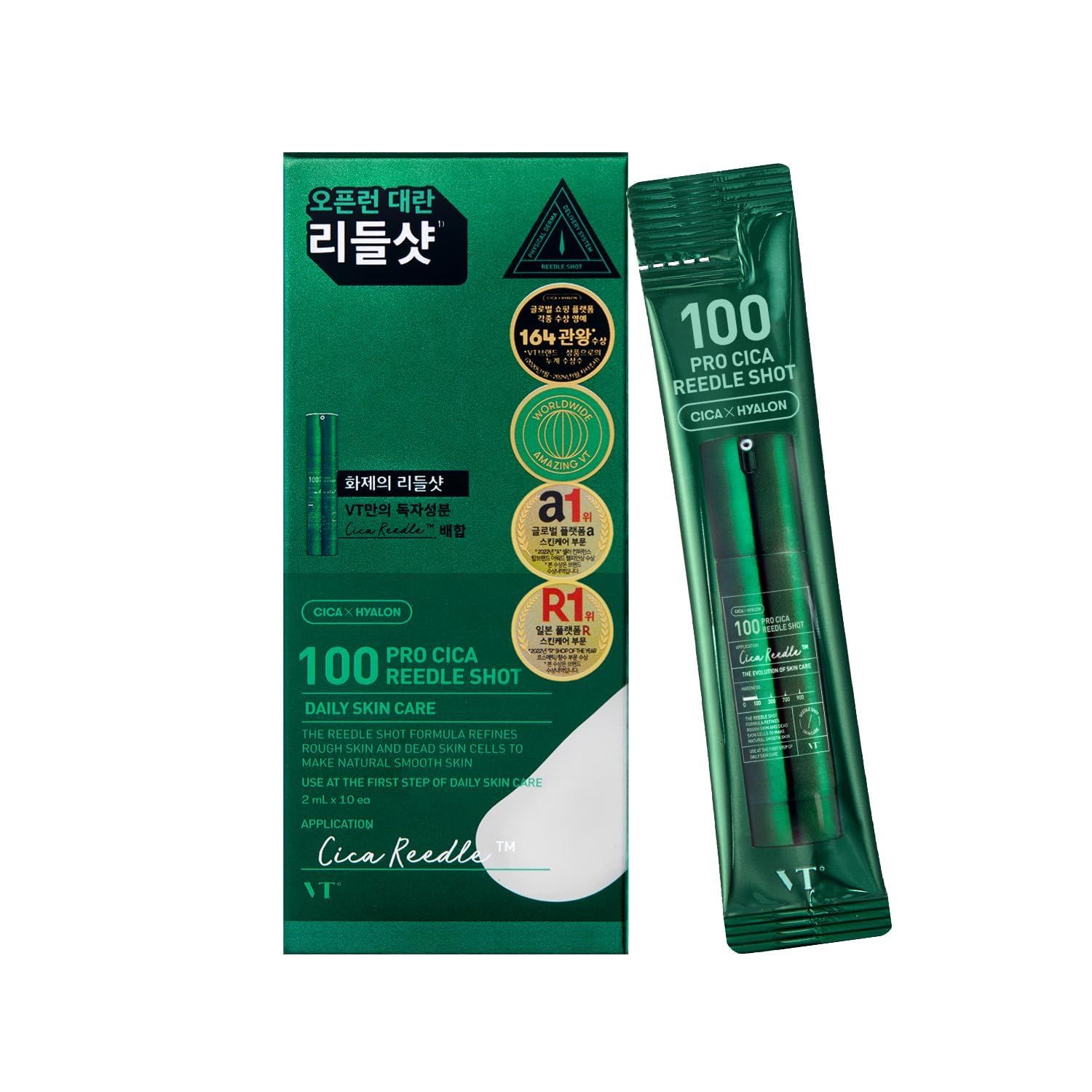 VT Cosmetics 100 Pro Cica Reedle Shot (2ml*10ea) 0,02 ml Serum