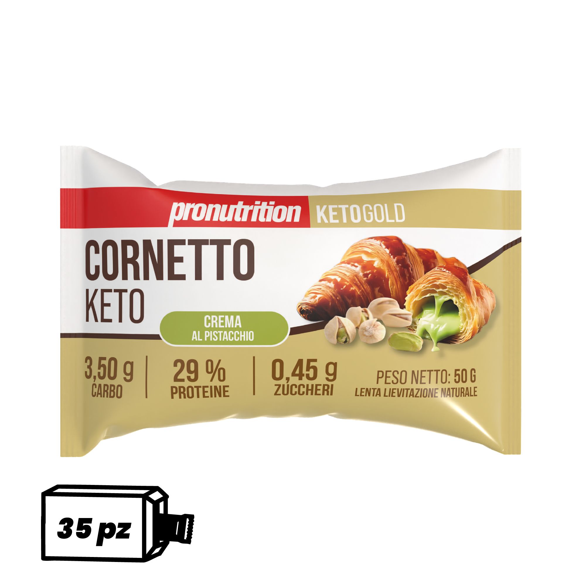 Pronutrition Cornetto keto (35 pezzi x 50 gr, Pistacchio)